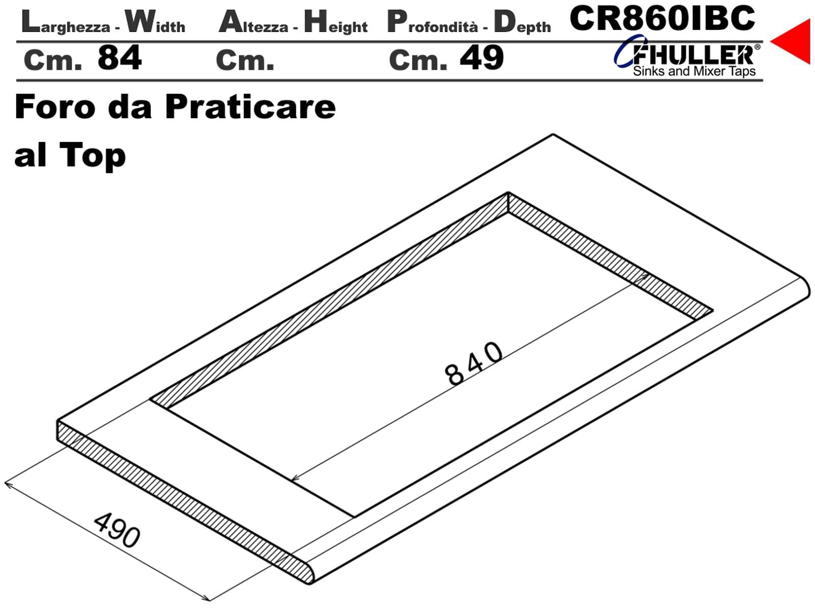 Apell CR860IBC lavello Lavello montato su piano Rettangolare