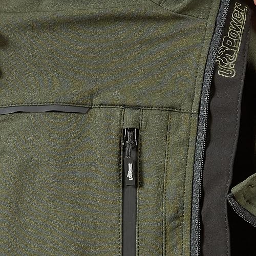 U-Power Saturn, Gilet, Giacca Idrorepellente, Con Zip Intera, Tasche Frontali, Tasconi Interni, Asciugatura Rapida E Tessuto Traspirante, Idrorepellente (Dark Green_3Cl) - 4