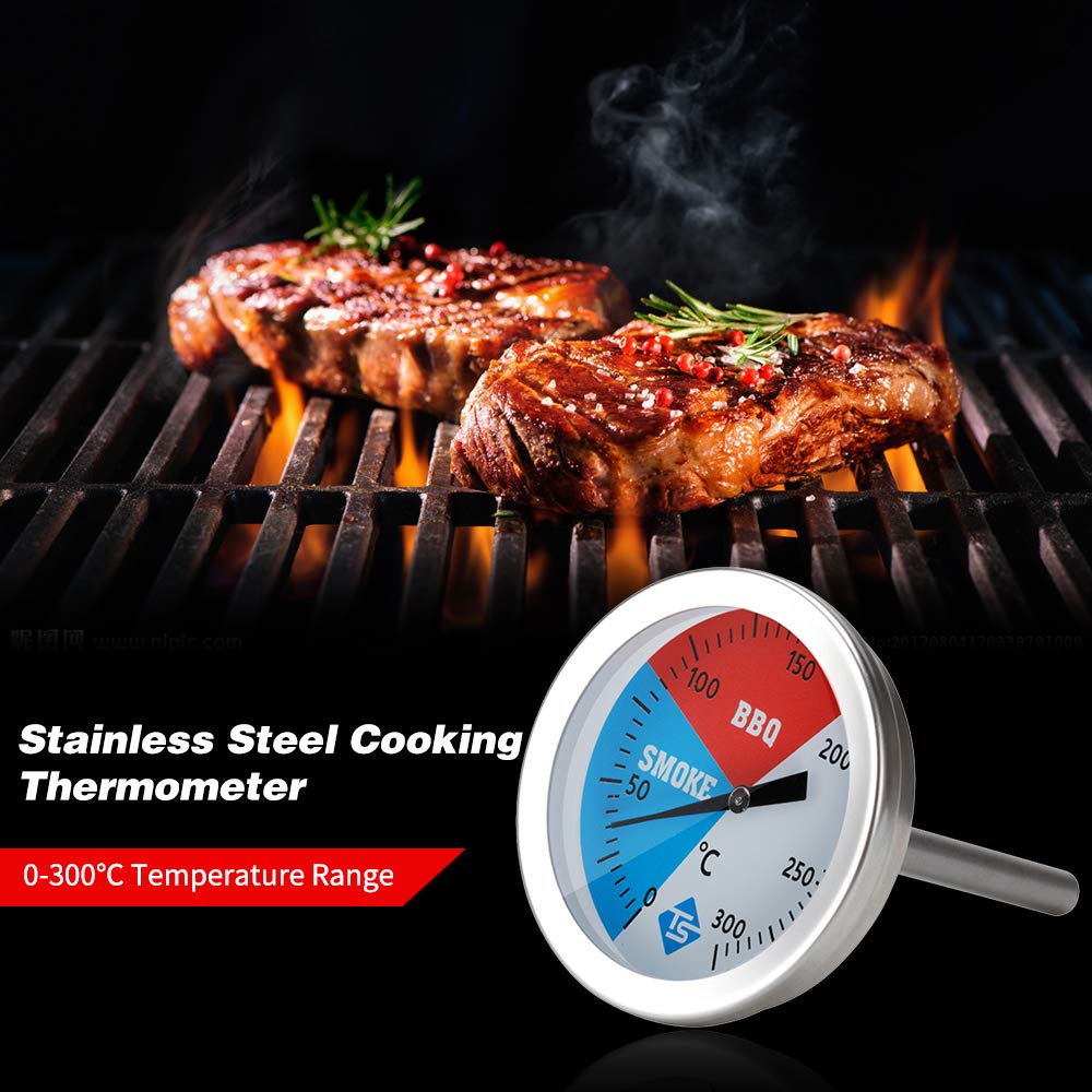 Oven Heat Indicator,SIUKE Temperature Gauge 0-300 Degrees Celsius Gauge Stainless Steel Cooking Thermometer for Barbecue BBQ Grill Smoker Oven, Silver