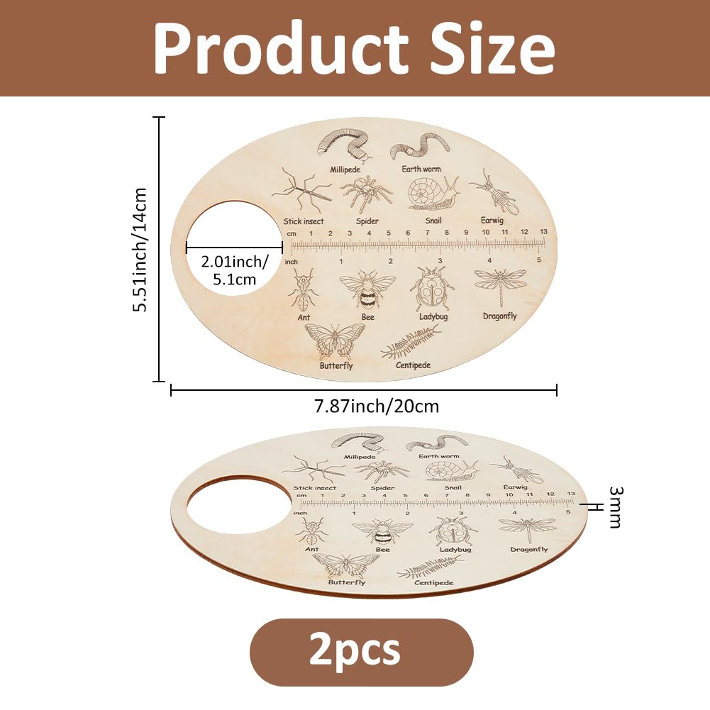 SUPERFINDINGS 2PCS Insect Wooden Custom Insects Exploration Board Educational Learning Gift Learning Insect Plywood Insects ID Search Board for Boys Girls 3-5 Early Education School - Image 2