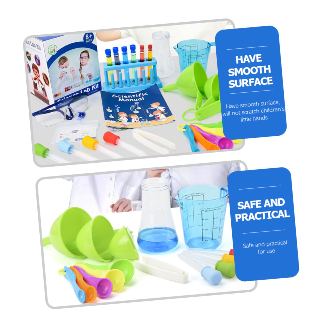 Kit Scientifique pour Garçon Fille avec Expériences de Chimie Éducatives Réutilisable et Résistant pour Jeux de Rôle Scientifiques et Pratique des Sciences Couleur Aléatoire