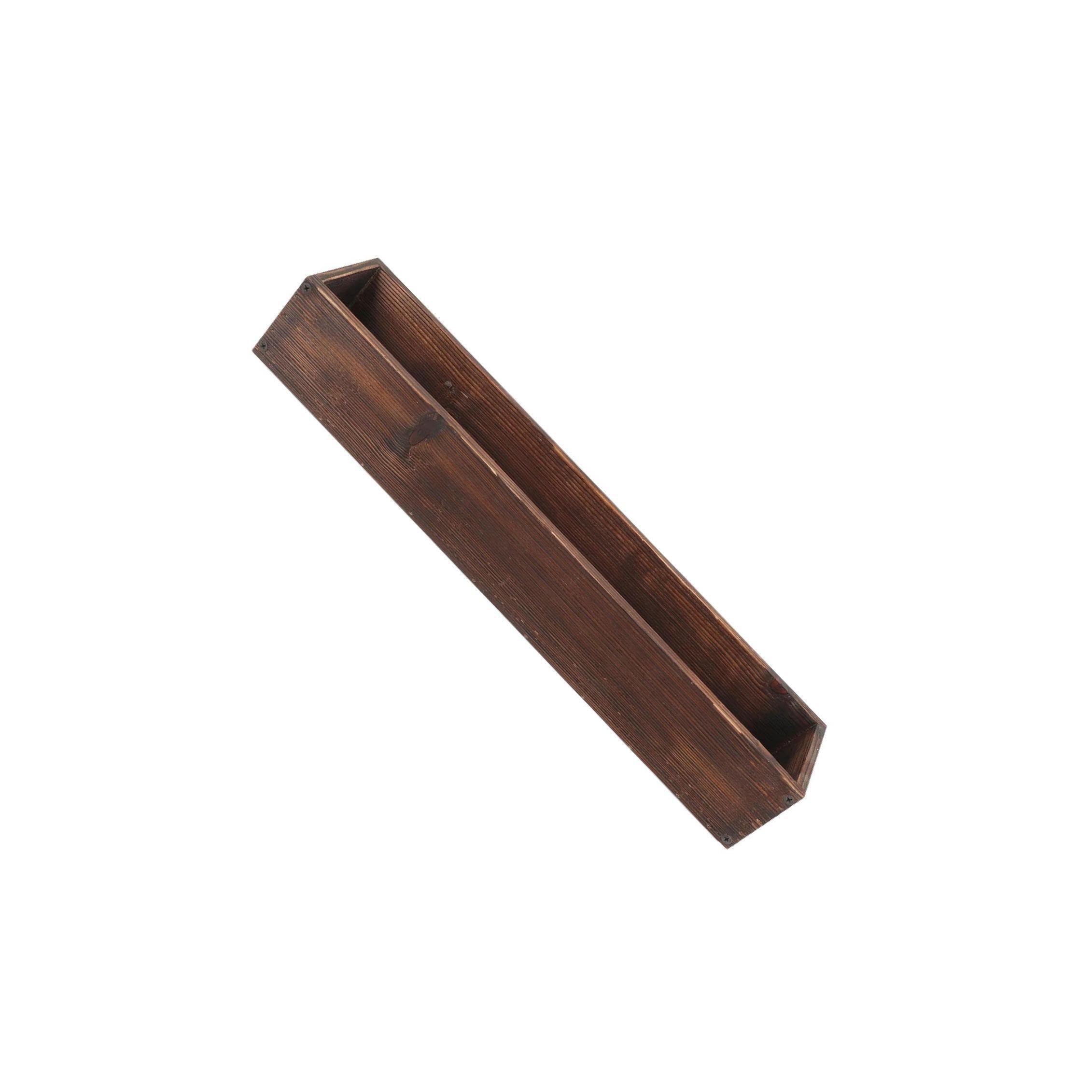 QUXVUIS Wood Planter Flowerpot Rustic Addition To Elevate Coffee Shops Homes And Weddings Decor Wood Planter Box Centerpiece Rustic Wedding Decor Bar Box, Brown, 50x11x8.5cm