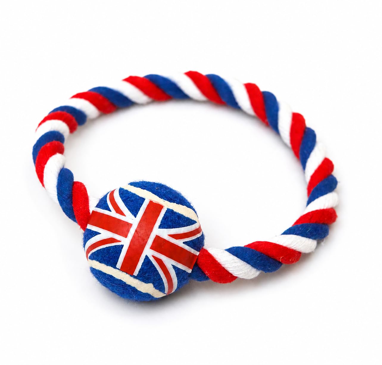 Pet London British Union Jack Lina pierścień i piłka tenisowa zabawka dla psa - angielskie kolory UK dla psów