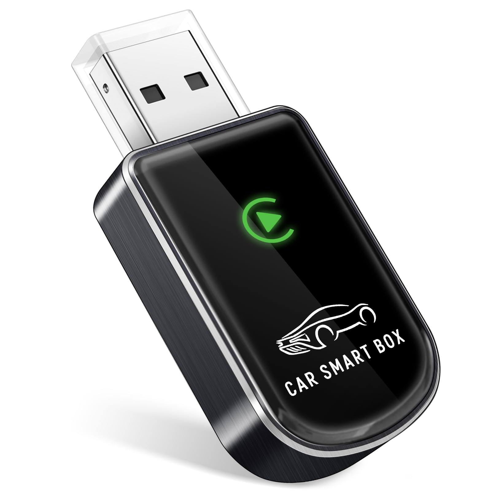 Amzfeel Wireless Carplay Adapter for Apple iPhone, Mini Bluetooth Dongle Convert Factory Wired to Wireless Car Play Plug &amp; Play Auto Connect, Low Latency, GPS for iOS 10+ &amp; Cars 2015+ (Brushed Gery)
