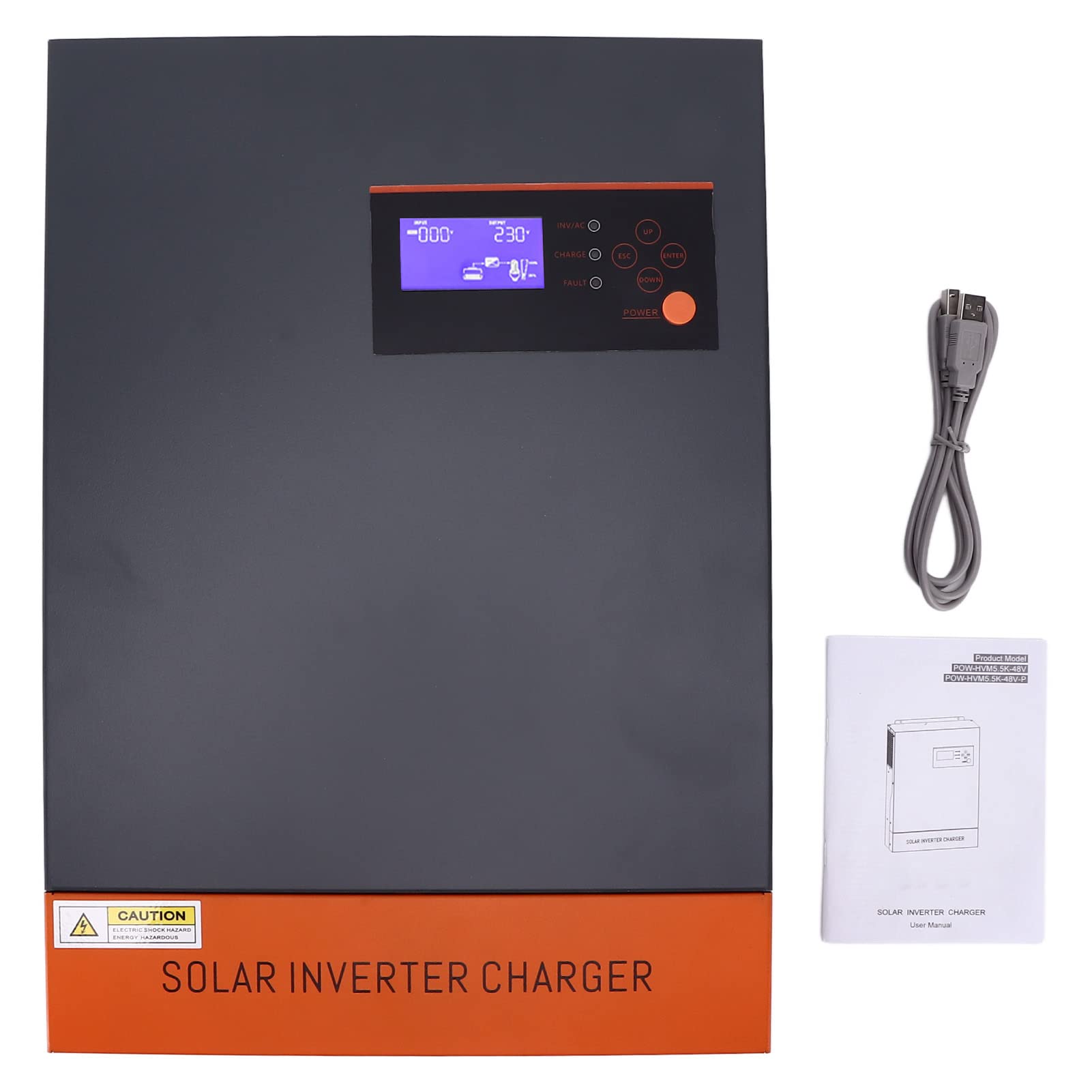 Marhynchus 5500W 48V Falownik ładowarka Solarna MPPT 80A Czysta Fala Sinusoidalna Konwerter Mocy z Wyświetlaczem LCD do Zasilania Awaryjnego UPS w Domu
