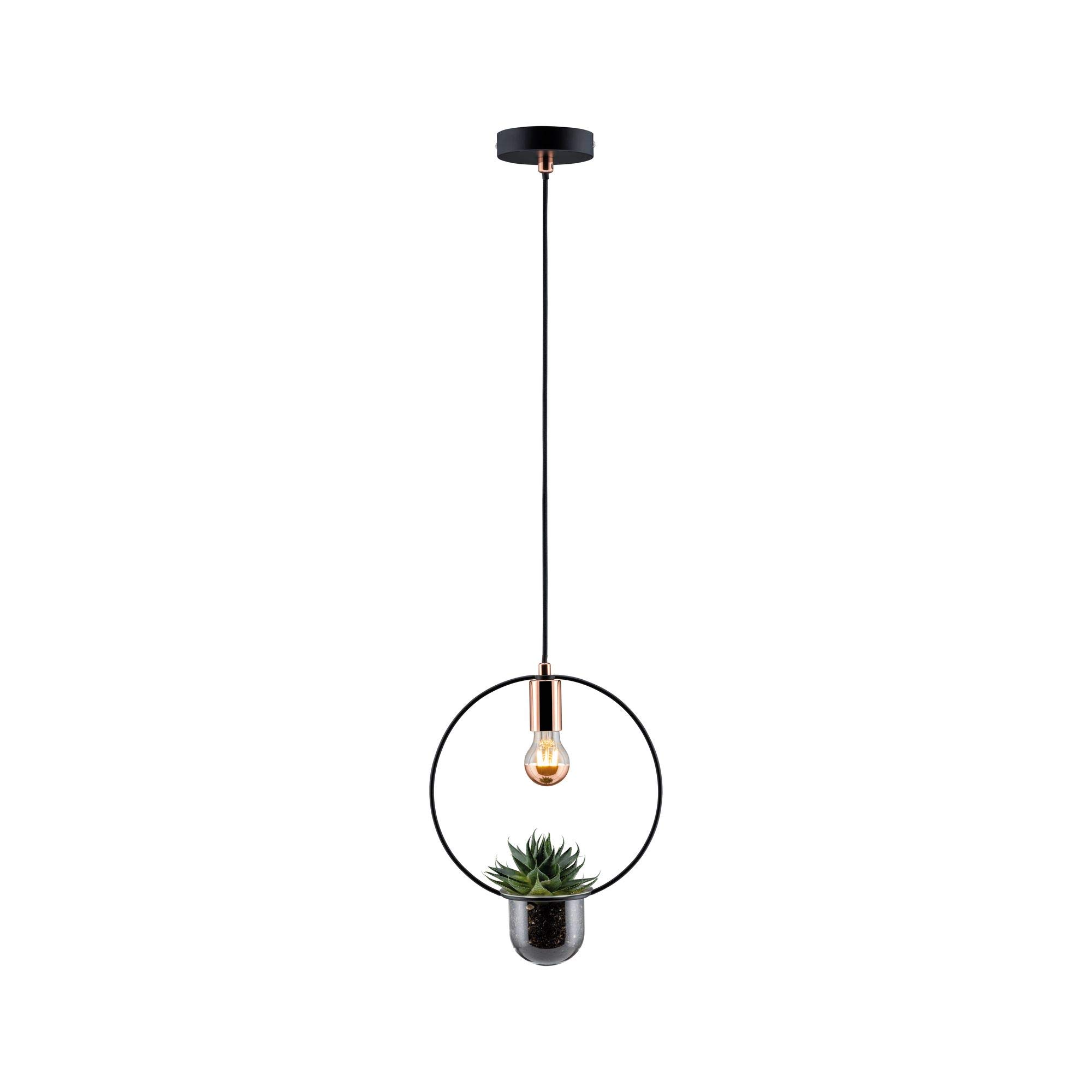 Paulmann 797.48 iluminación de techo Negro, Cobre E27 - Lámpara (Universal, Negro, Cobre, IP20, Cepillado, Metal, II)