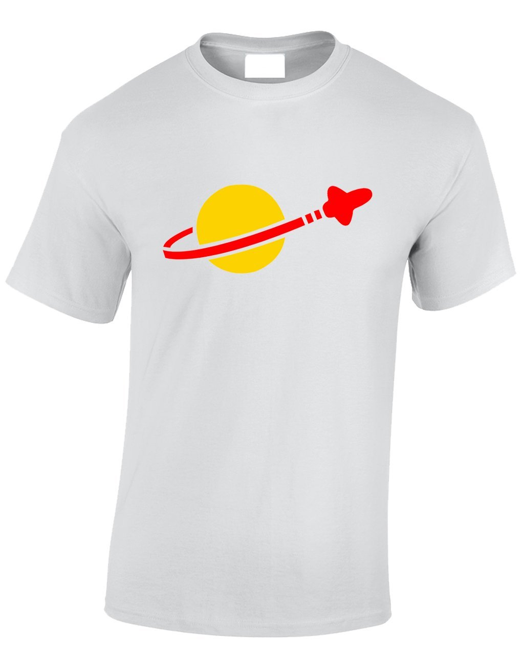 Crown Designs Bricks Spaceman Logo Family Movie Film Inspired for Men & Teenagers T-Shirts Tops - White/Large
