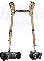 Vista 1 de BLACKRAPID Arnés de doble cámara - Camuflaje multiterreno, diseñado para 1 o 2 cámaras, Camo