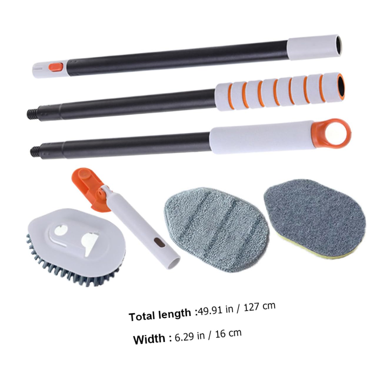 PACKOVE Spazzola Multifunzione per Fessure Pavimenti Arancia in Plastica Setole Rigide per Pulizia Bagno e Piastrelle, Resistente e Contro Macchie Ostinate