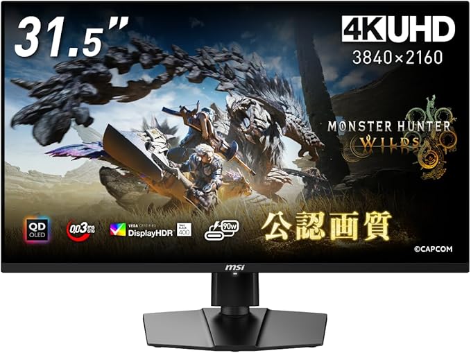 MSI MPG 321URX QD-OLED 31.5インチ/4K/240Hz/0.03ms/DisplayHDR True Black 400