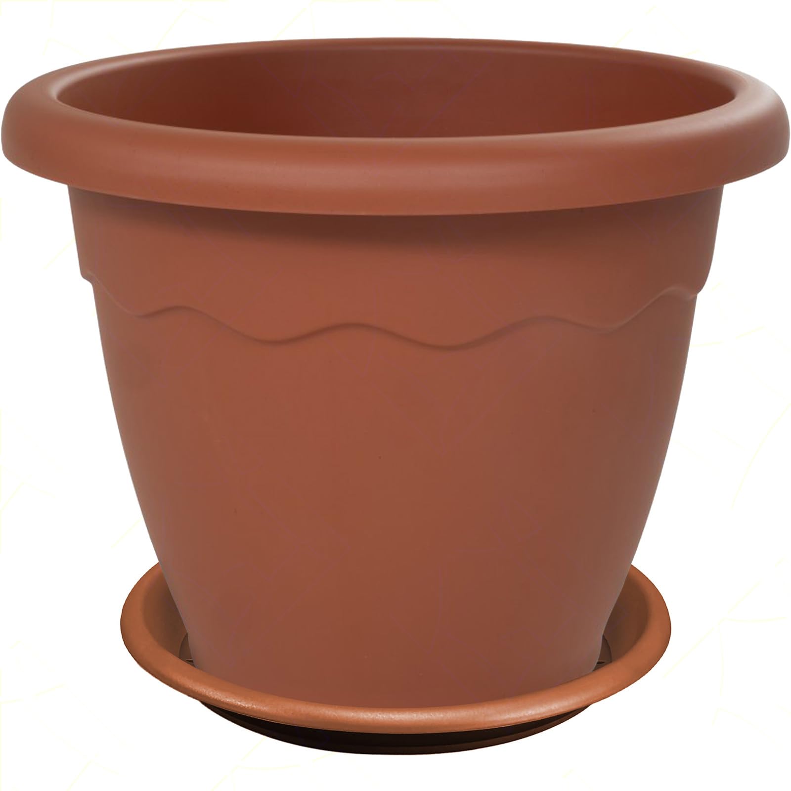 Greemotion Vaso Tulipan Rotondo Diametro 24 Cm, Colore Taupe. Fioriera In Plastica Per Interni Ed Esterni, Nasconde Il Vaso Funzionale. Ideale Per Balcone, Terrazzo E Giardino.