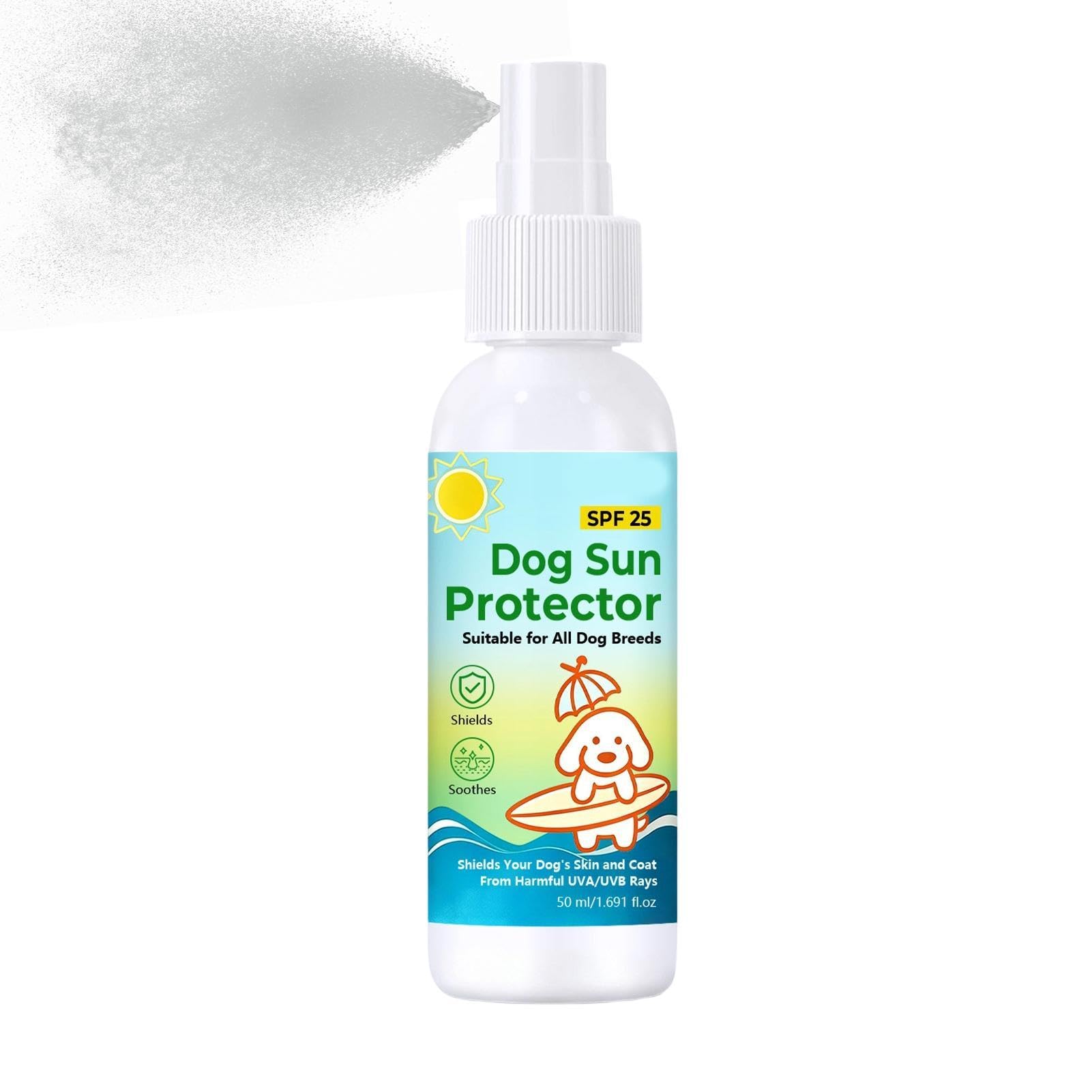 Dog Sunblock Spray – Pet UV Protection, Safe Skin Formula, Lightweight Cooling Mist Featuring SPF Twenty Five Coverage | Outdoor Care Solution Ideal Beach Camping Hiking Park Backyard Travel Animal Sa