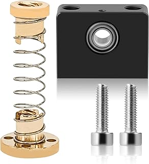 T8 Anti Backlash Nut and Z Axis Lead Screw Top Mount, NIKOEO T8 Anti Backlash Spring Loaded Nut Elimination Gap for Creality CR-10/Ender 3/3 Pro/3 V2, 3D Printer Threaded Rod Nut and Bearing Holder