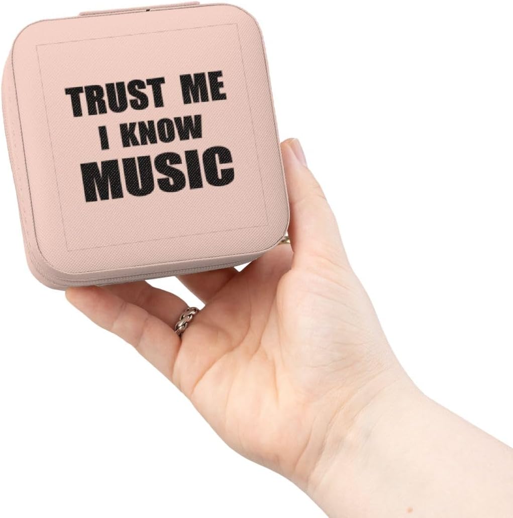 3dRose Trust me I know Music - fun musician and musical fan humor - funny Jewelry Travel Case Pink