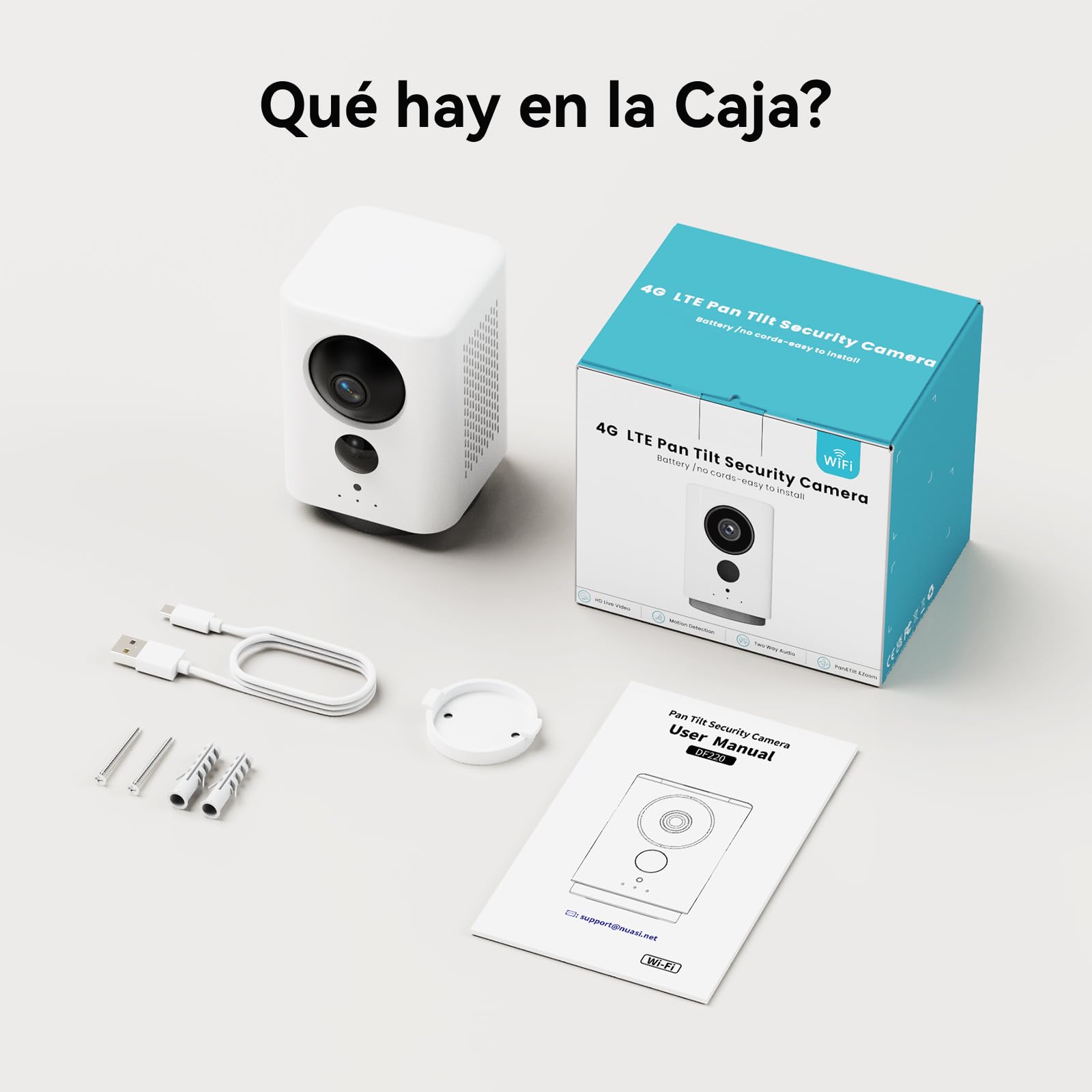 2K Camara Vigilancia WiFi Interior Sin Cable con Batería 7800mAh | 360° PTZ, Visión Nocturna Color, Detección PIR, Audio bidireccional, Camara Vigilancia Bateria para Bebés, Mascotas, Ancianos