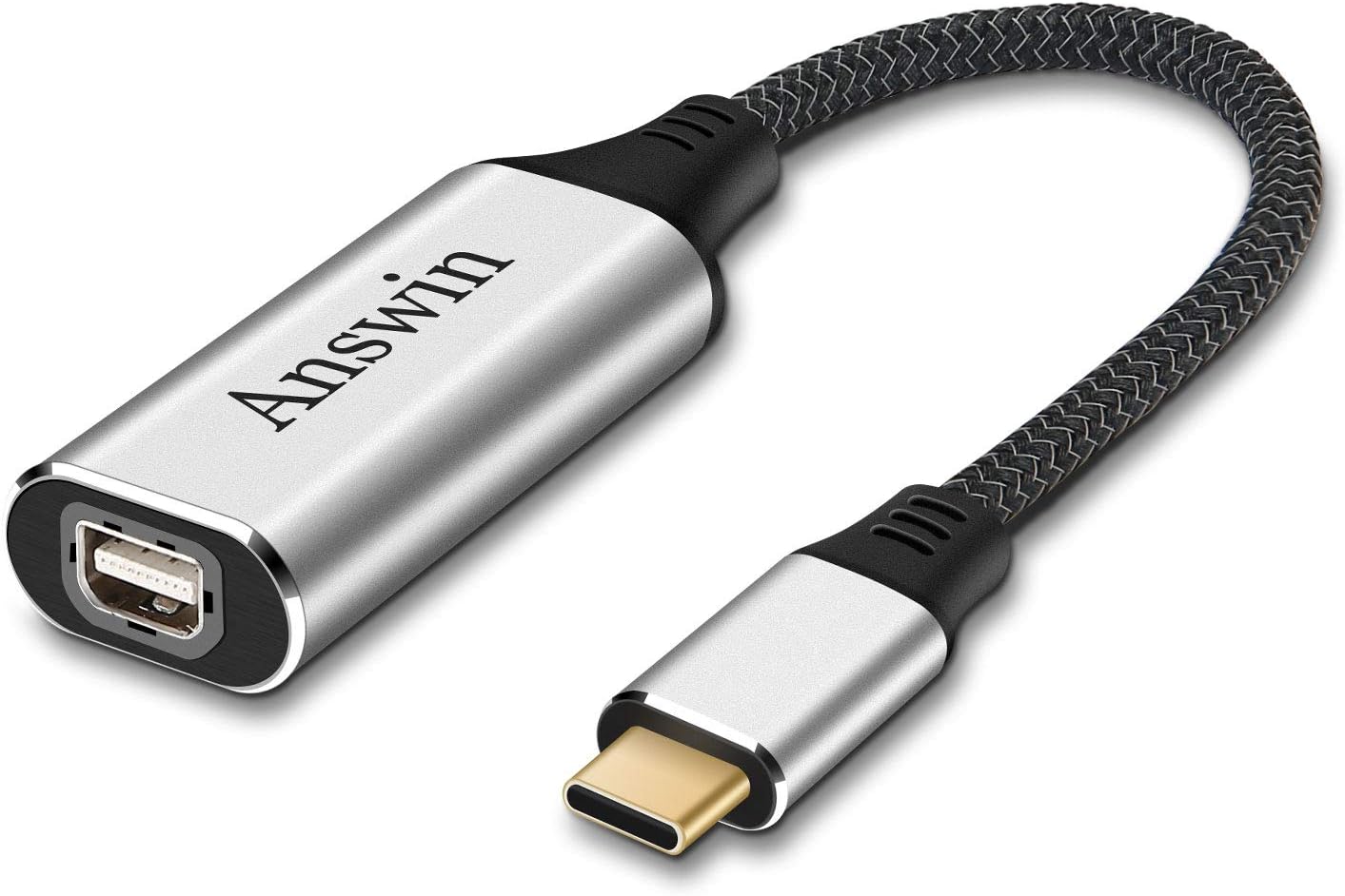USB C to Mini Displayport (4K@60Hz), USB-C/Thunderbolt 3 to Mini DisplayPort Adapter for M1/M2 MacBook, MacBook Air, MacBook Pro 2016-2023, Galaxy S8-S23 and More USB Type-C Devices-Silver