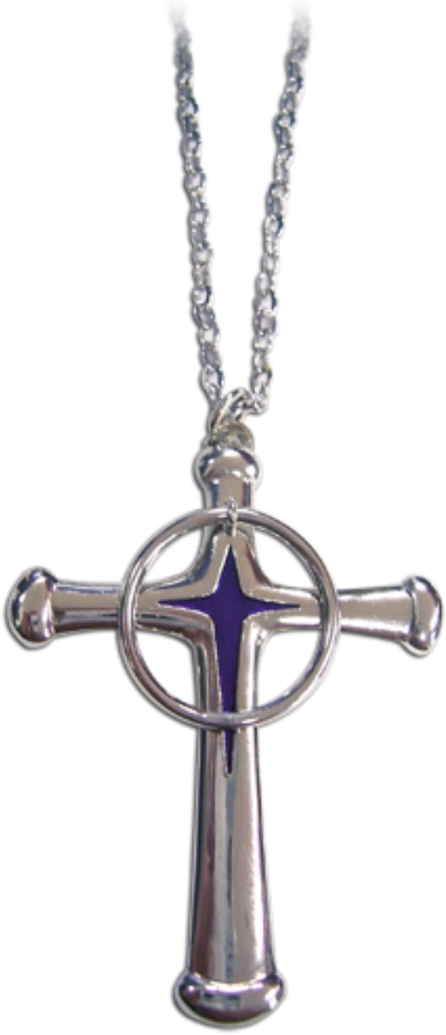 Bleach Uryu Cross Necklace, Silver, one size fits most
