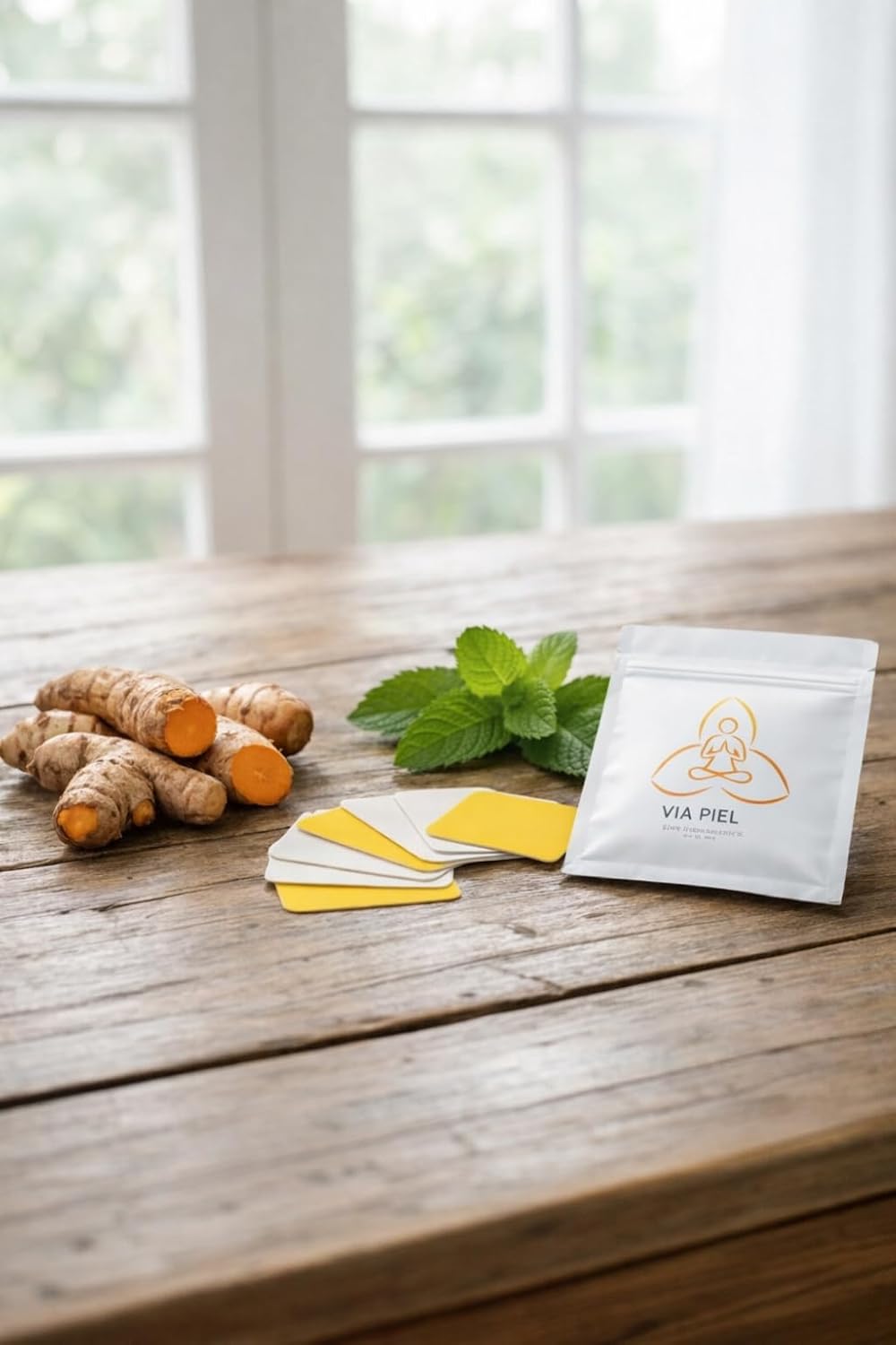 Via Piel XL Turmeric Curcumin Patch with Menthol | Large Topical Botanical Patch | Nano-Curcumin Infused | Vegan, Latex-Free | 3" x 5" | 5 Pack