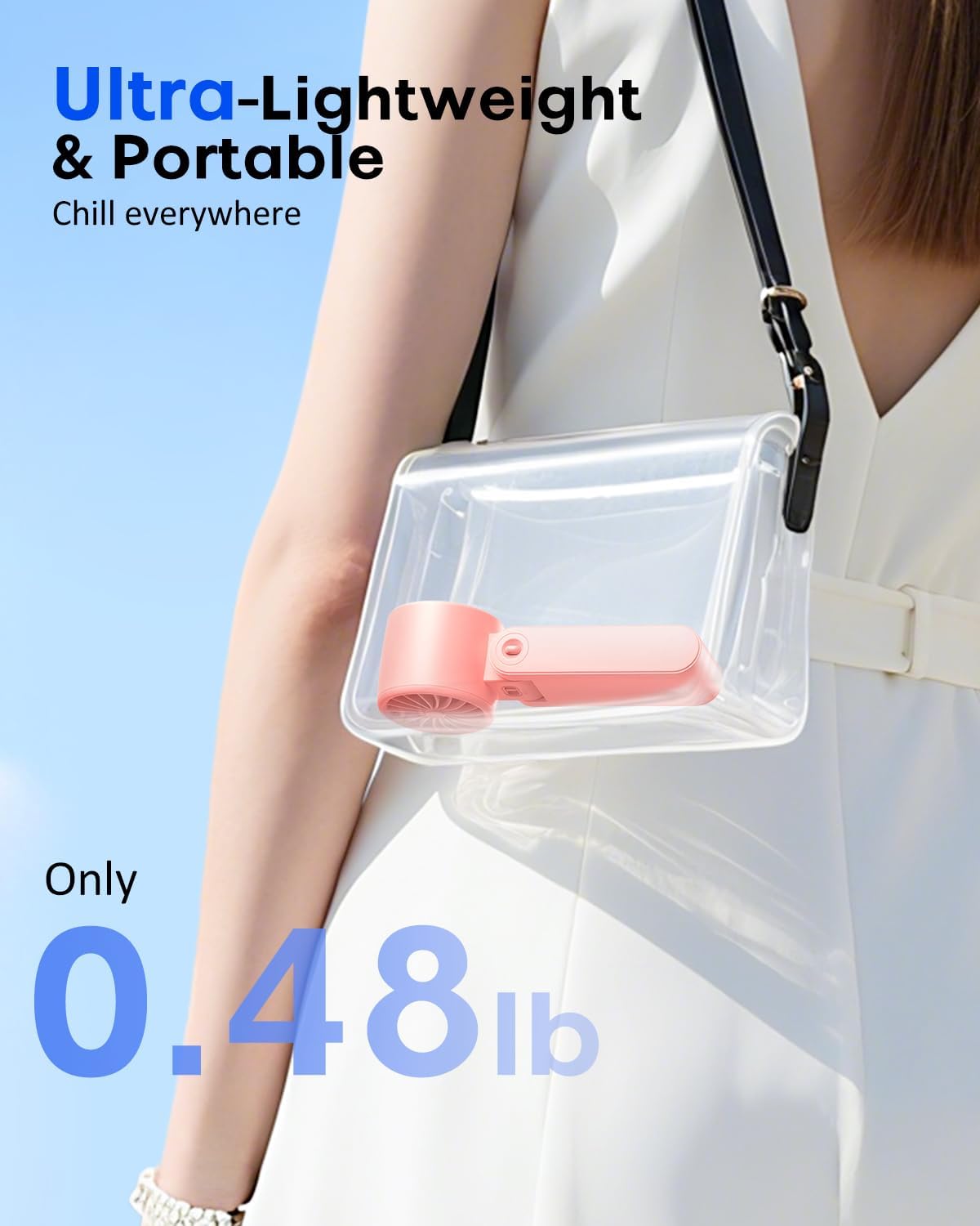 Portable Turbo Handheld Fan [15000 RPM], 5200mAh Battery, 12H Runtime, 3-in-1 180°Foldable Personal Fan, Turbo Tech Cooling for Outdoor, Travel, Work, Makeup