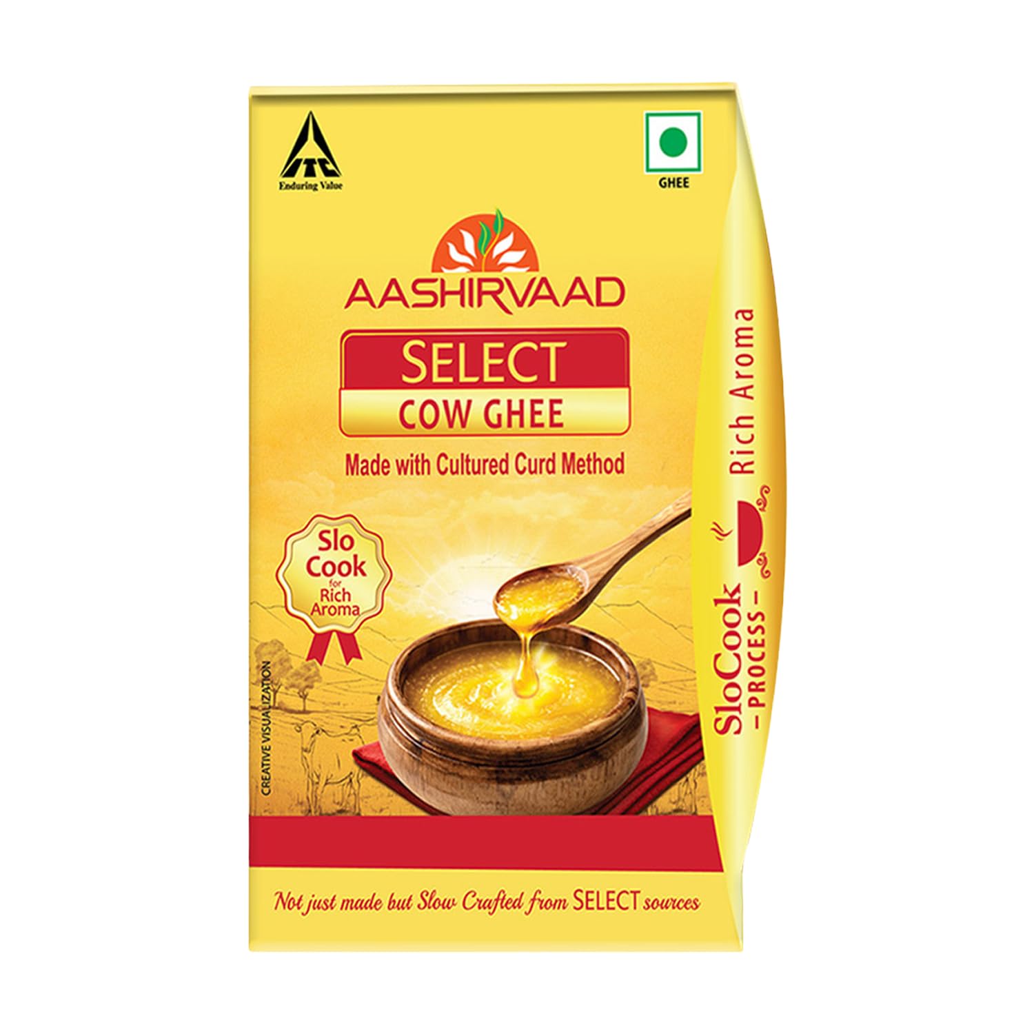 Aashirvaad Pure Cow Ghee, Tetrapack, Rich Aroma, 1L