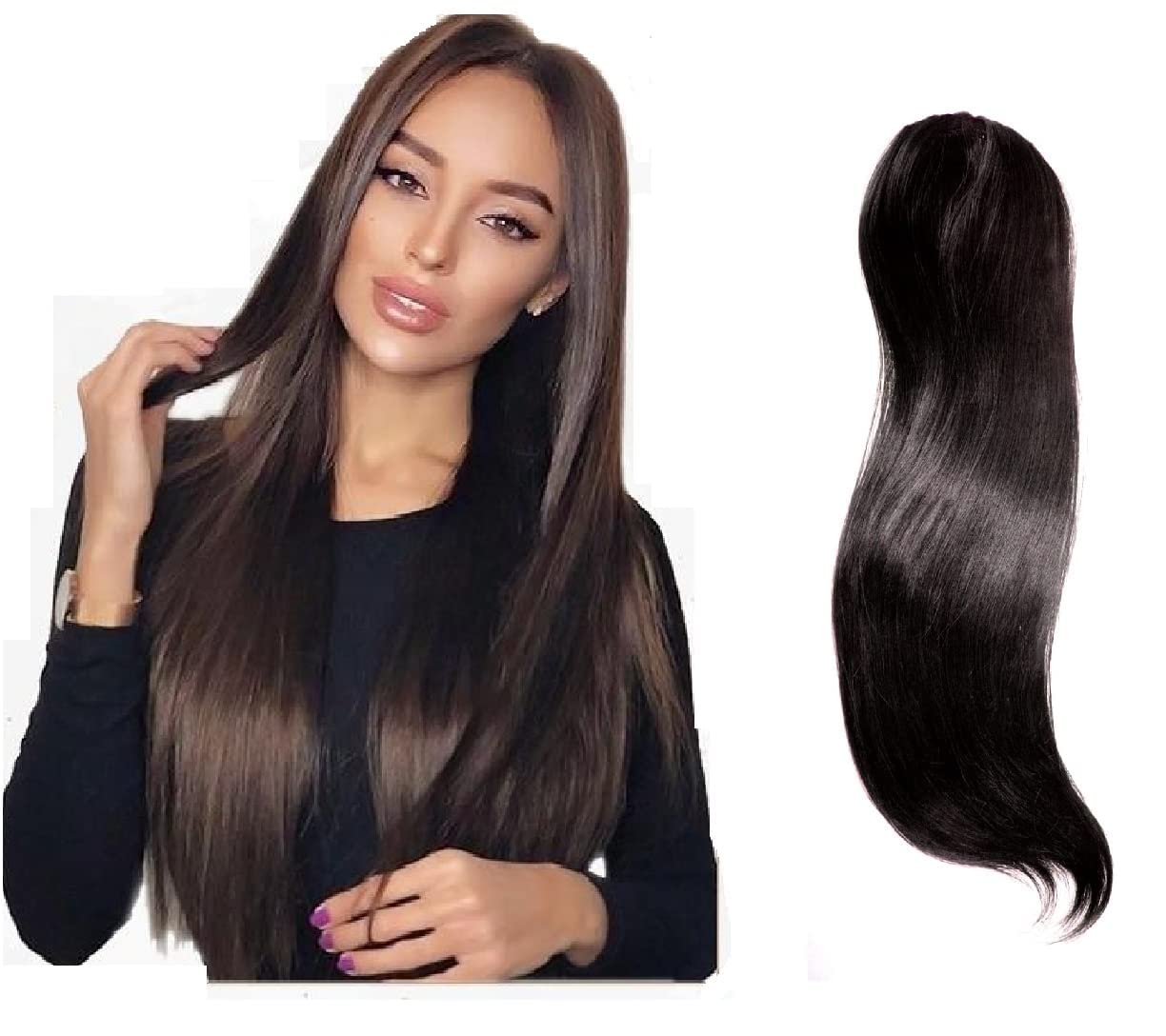 IYAAN Invisible Side Patches Natural Hair Volumizer Extension For Women Black