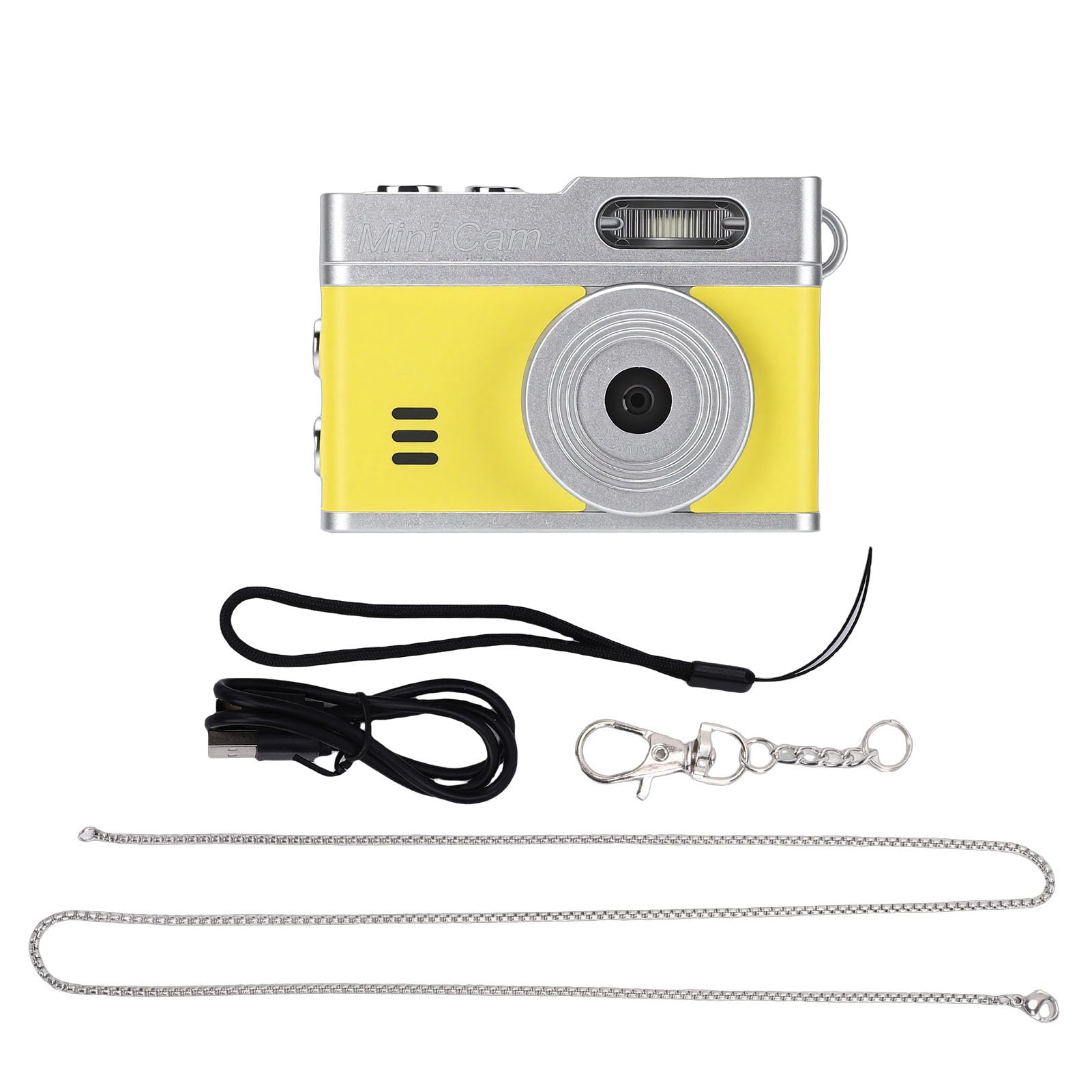 Jiawu Mini Keychain Camera, 12MP 1080P Retro Digital Camera with LED Fill Light and Multiple Filters, 0.96in HD Screen Portable Small Cameras for Travel, Party, Vlog (Yellow)-picture-23