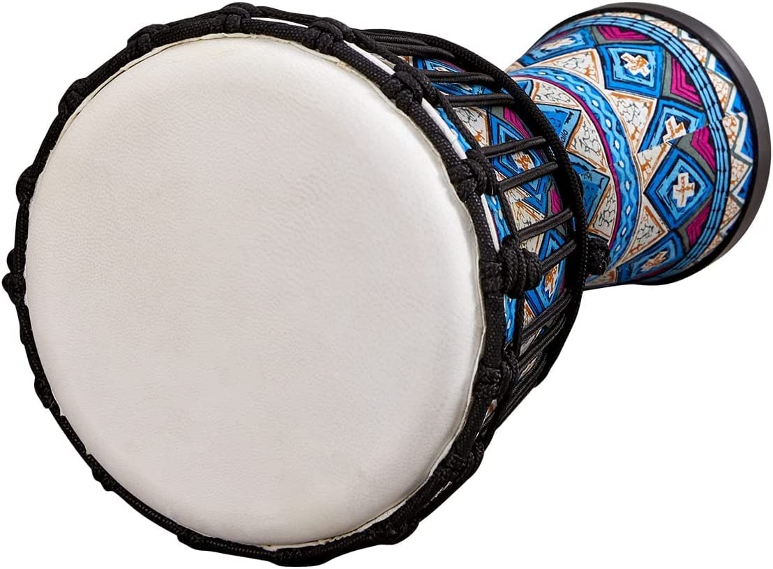 LIOONS Djembes 8 Pouces Portable éthéré Tambour Tambour à Main avec Motif d'art coloré éthéré Tambour Instrument Accessoires Caisse Claire
