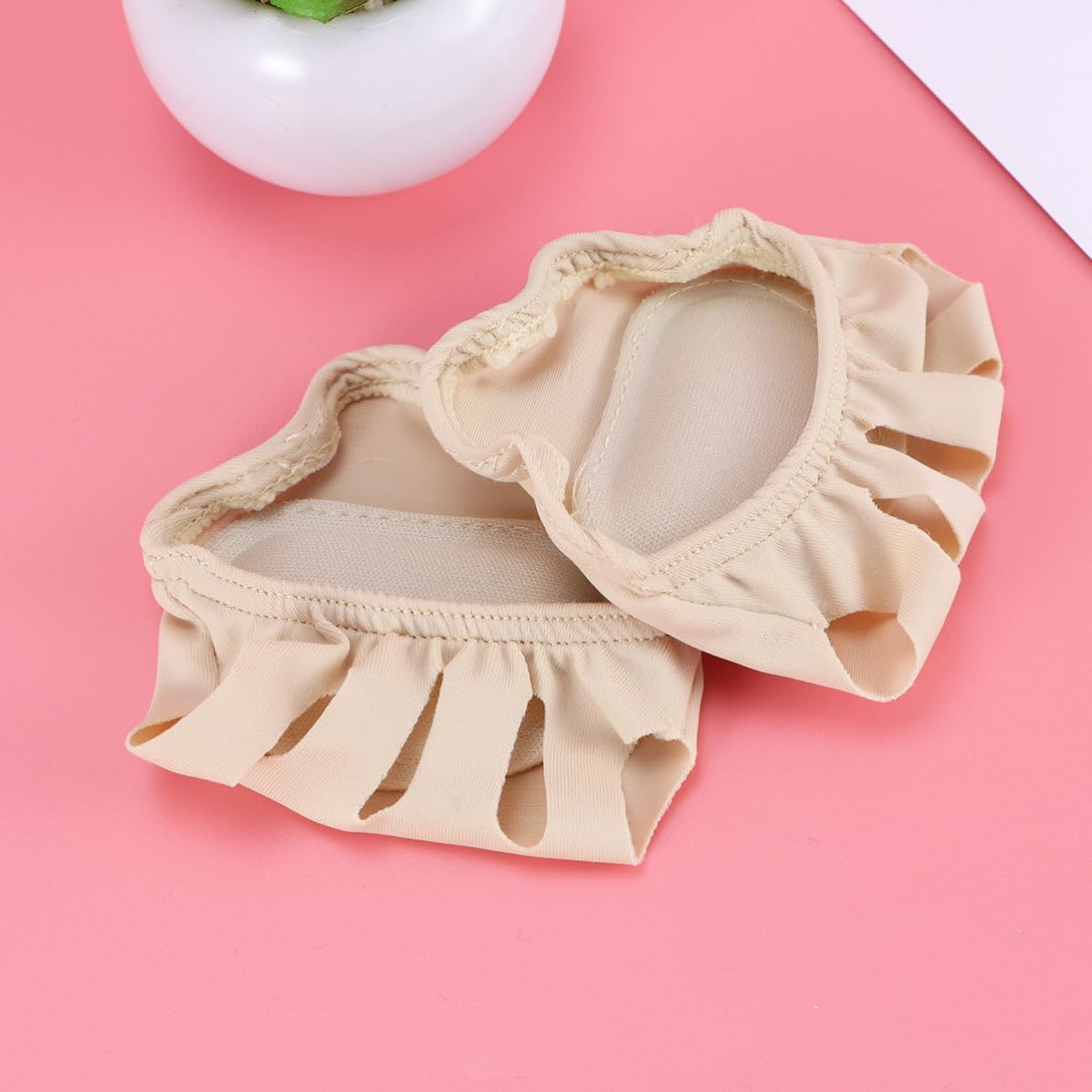 2pcs Forefoot Foot Socks Quick-Drying Fabric Sponge Khaki