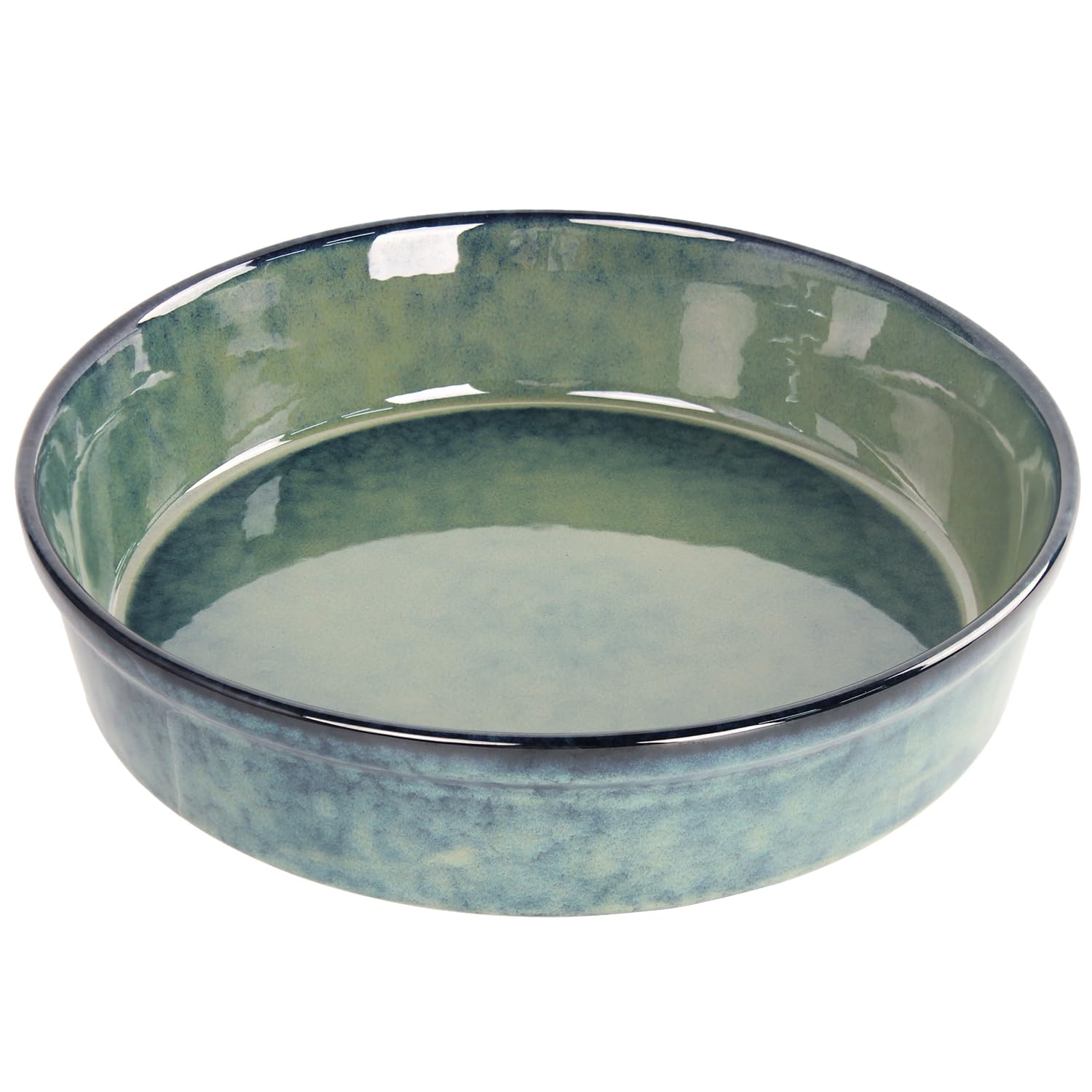 LIUYWYHCF Ceramic Pie Pan Quiche Dish 2.3 Quart Baking Pan, 11 Inch Round Au Gratin Baking Dishes, Non-Stick Tart Pan, Pie Plate for Apple, Oven, Dishwasher and Microwave Safe