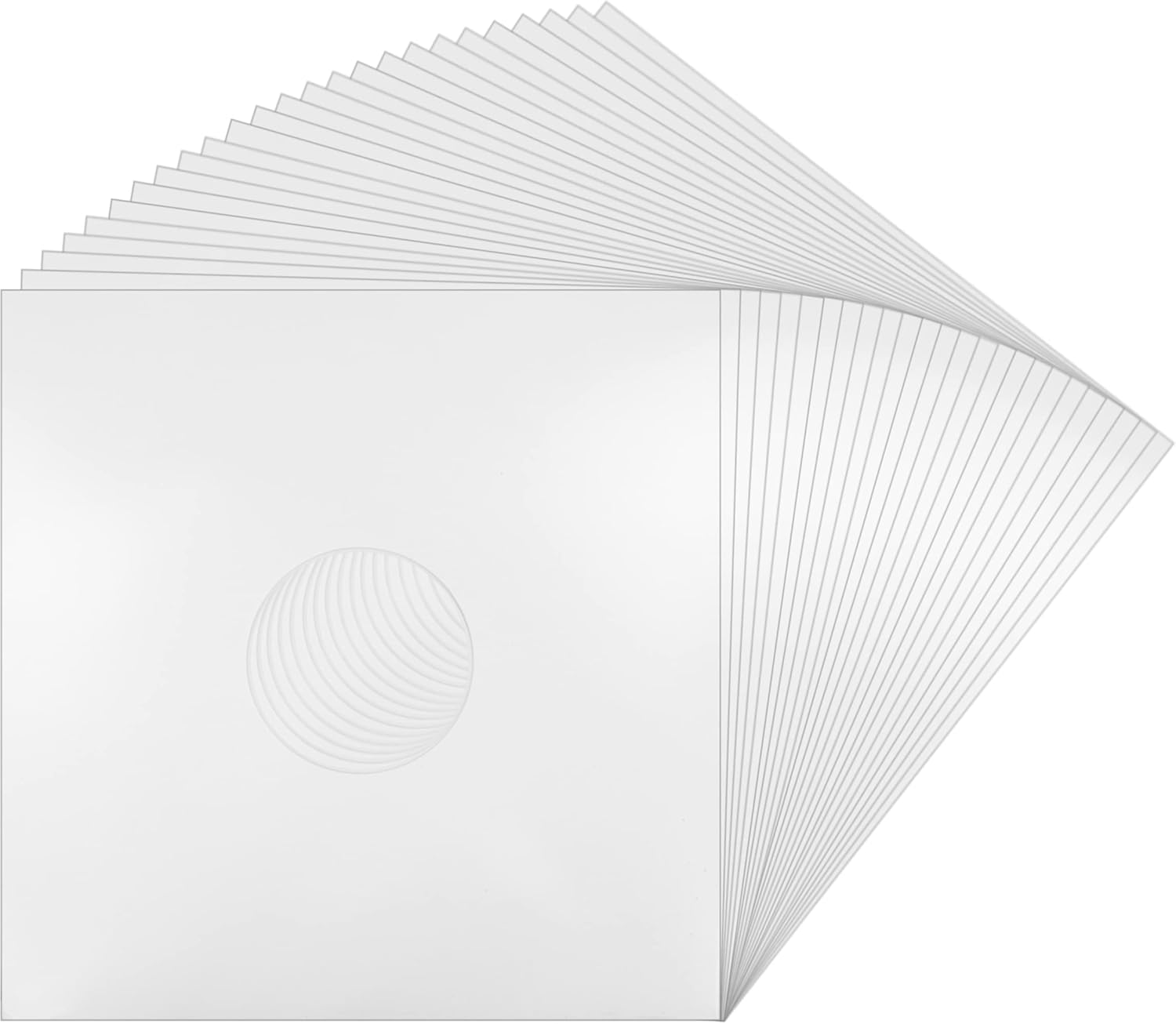 (25 Pack) 12 inch LP White Record Jacket Covers - with Hole to View Center Label - Protect Your Vinyl #12JWWHHH