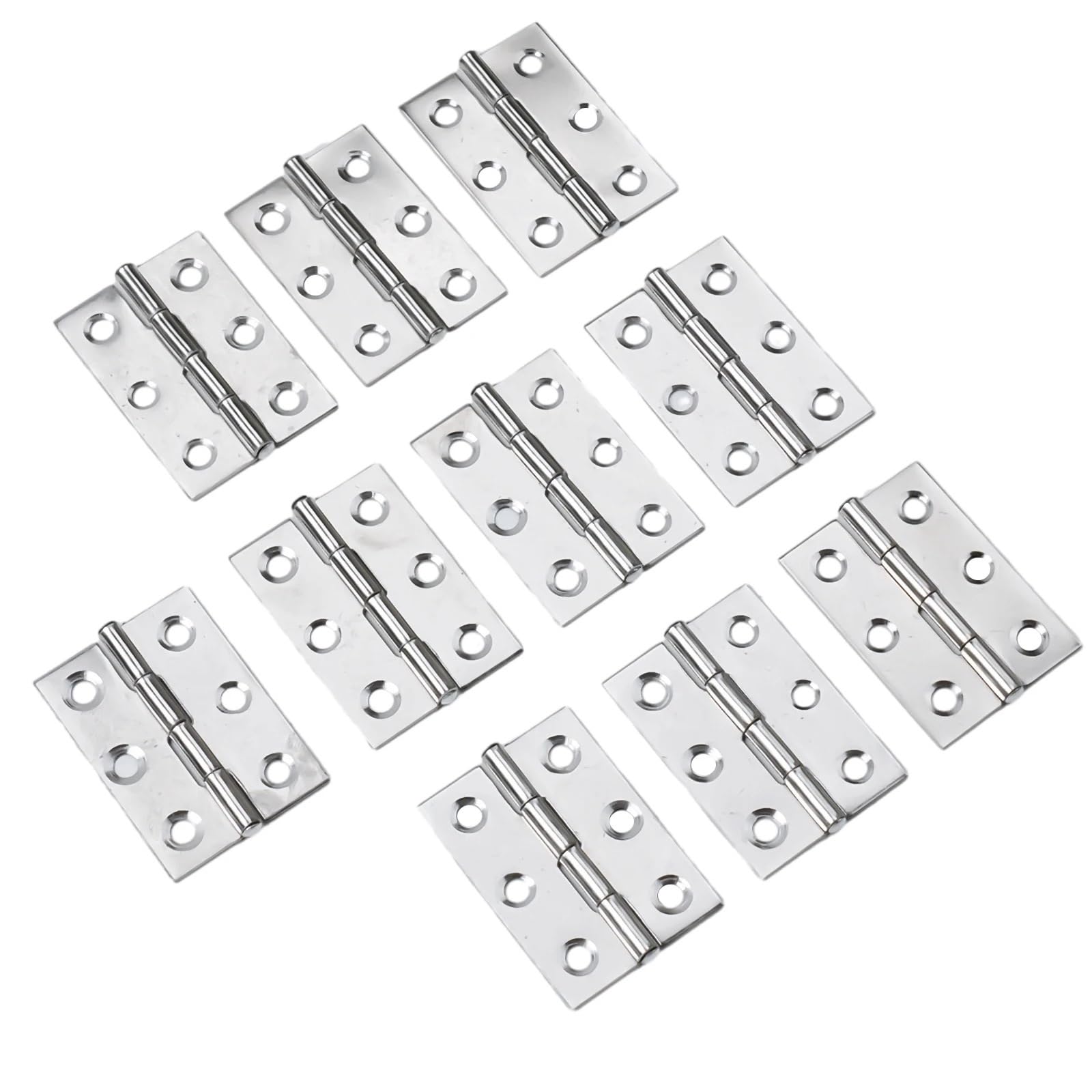 Ymuguegh One Color 10 Pcs/Lot Stainless Steel Door Hinges 2" Cabinet Hinge Connector Door Window Flat Hinges Bookcase Drawer Furniture Hardware