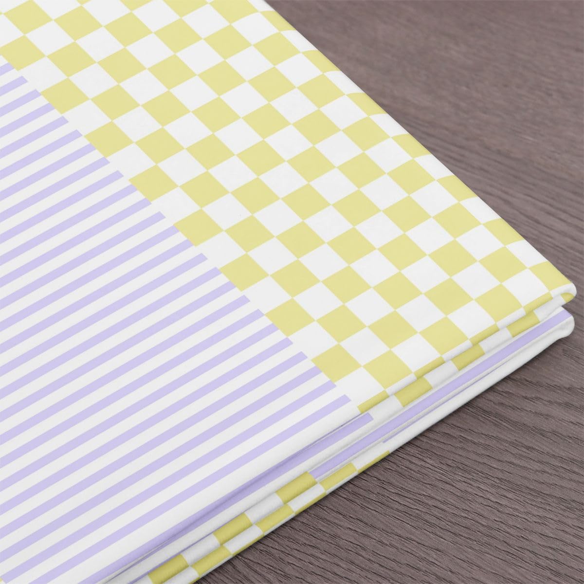 Homewish Fioletowa tkanina w paski od The Yard żółta tkanina flanelowa w kratkę teksturowana tkanina tapicerska w paski, nierozciągliwa, luksusowe miękkie tkaniny dekoracyjne, 3 metry