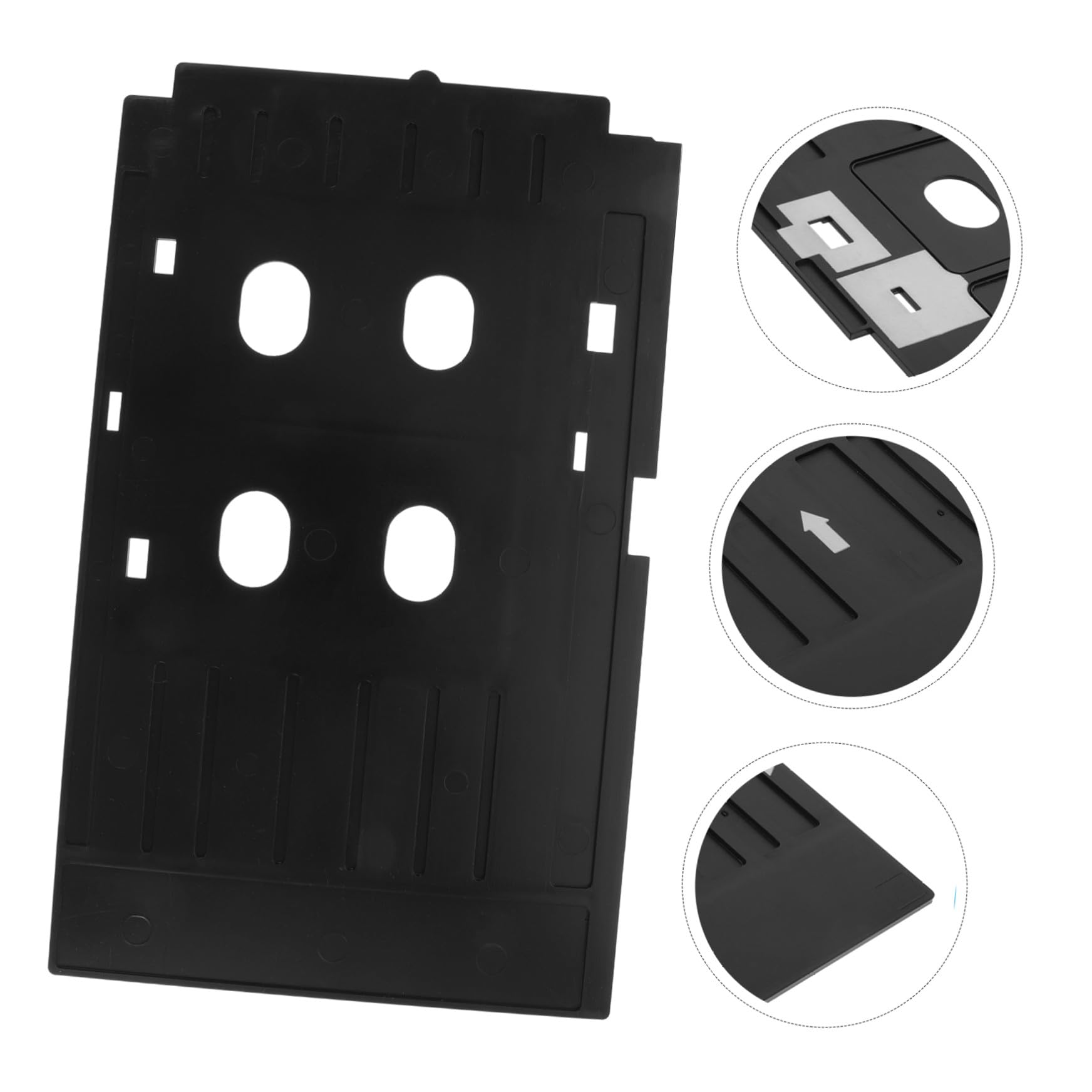 Vassoio in Pvc Nero per Carte Stampante, Resistente e Antiusura, Dimensioni 86x54 Mm, per Ufficio e Scuola, Accessorio Professionale per Stampa Tessere