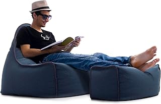 Bean Bag Chair Cover (No Filler) Storage Solution Lazy Sofa Beanbag Chairs for Adults Living Room Bedroom