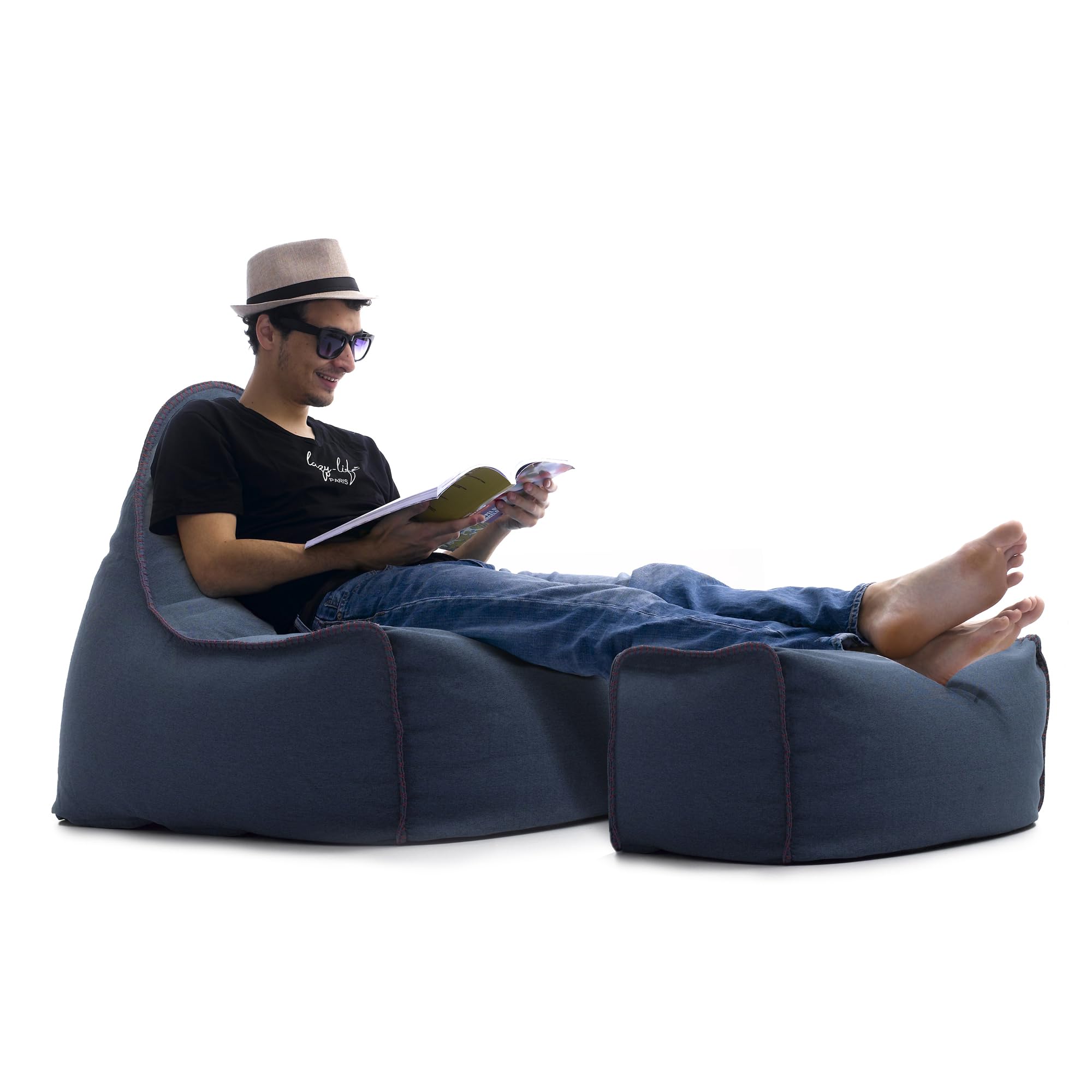 LAZY LIFE PARIS Bean Bag Chair Cover (No Filler) Storage Solution Lazy Sofa Beanbag Chairs for Adults Living Room Bedroom