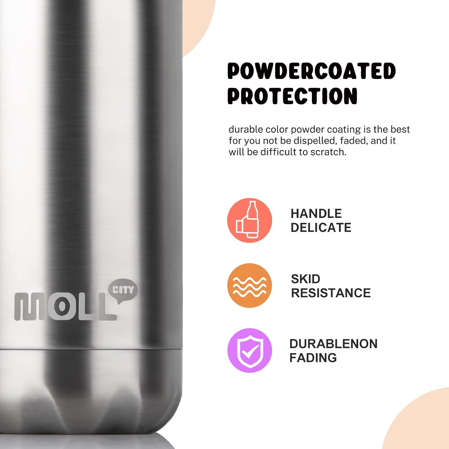 9 oz Water Bottle for Kids-Stainless Steel Vacuum Insulated Sports Flask Leak Proof Small Water Bottles for School (Silver) - Image 5