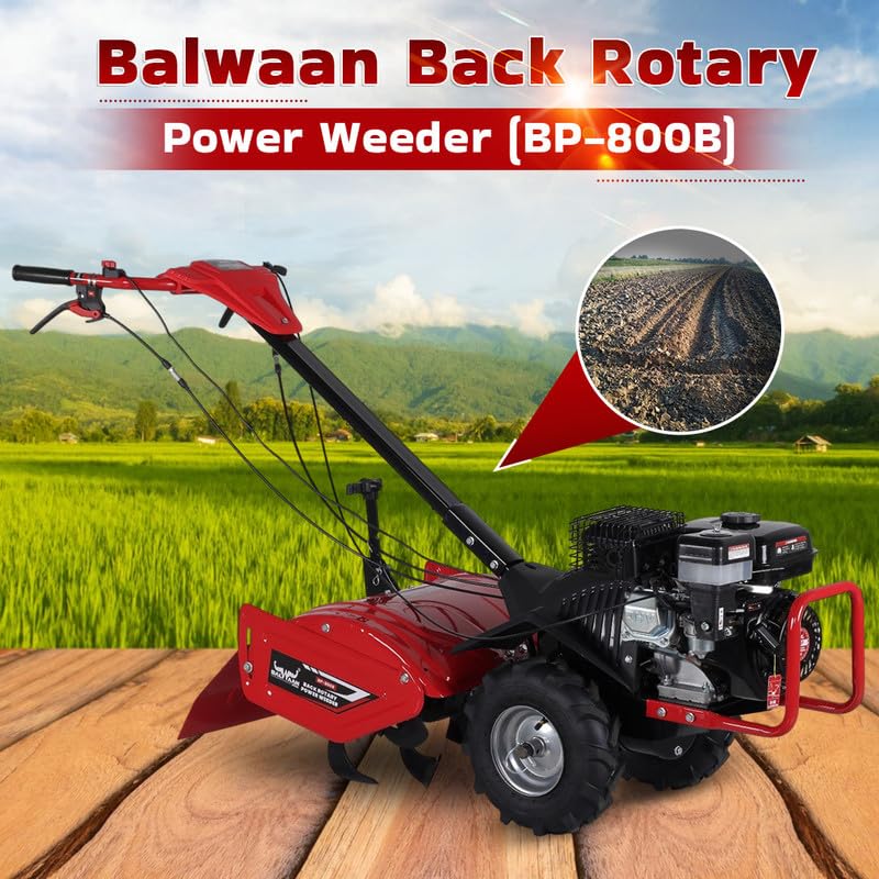 Image of Balwaan Krishi Back Rotary Power Weeder | 212cc 4-Stroke Engine| BP-800B
