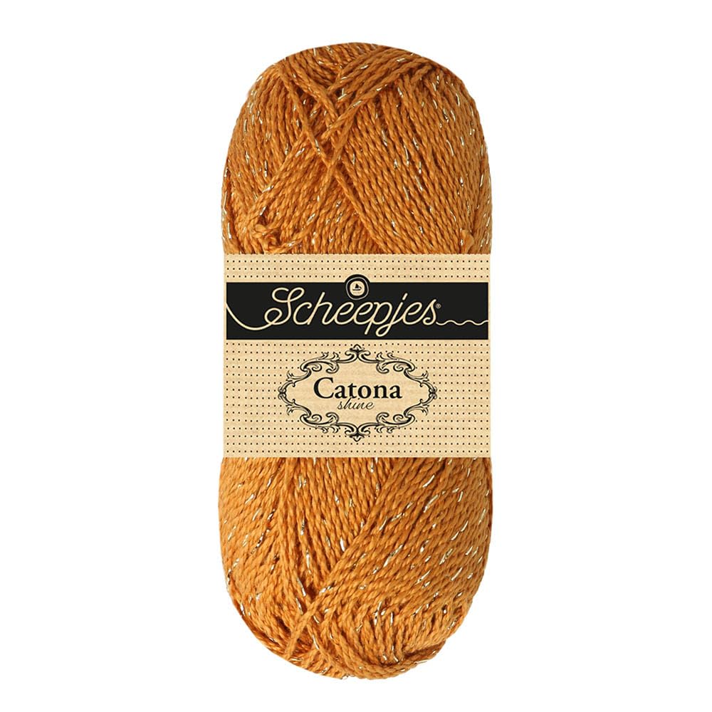 Scheepjes Catona Shine 1x50g - Ginger Gold Crochet and Knitting Yarn