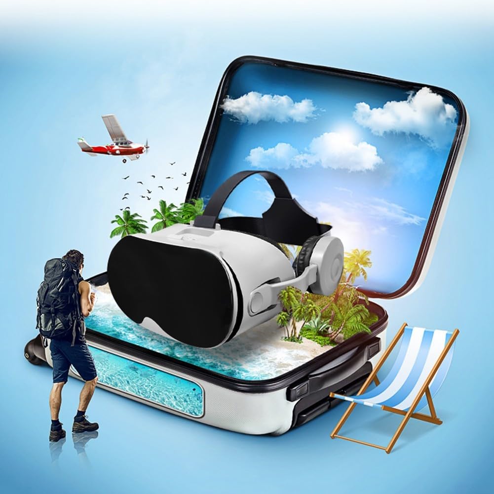 Cuffie per FACULX VR per cellulare, cuffie 3D VR, set indossabile per realtà virtuale, per principianti, bambini e adulti, con controller, per giochi e film mobili (bianco)