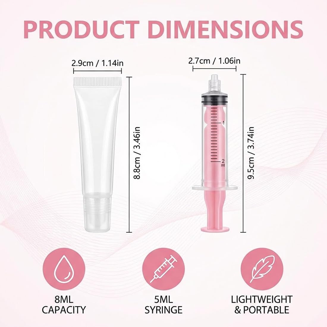 6 unidades Tubos Vacíos para Lipgloss, Gloss Labios, Botellas Cosméticas Reutilizables, Envases para Bálsamo Labial, Ideales para Champú, Loción y Más (5ml) (Transparente) — view 2