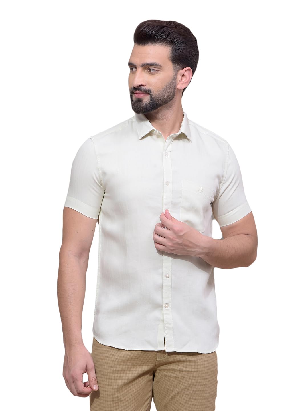 Crimsoune Club Men's Cream Printed Shirt-picture-14