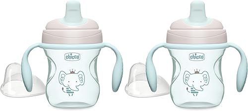 Miniatura 12 de Chicco Vaso entrenador semi-suave con boquilla resistente a mordeduras y tapa sin derrames, 7 onzas. | Asas extraíbles y antideslizantes | Apto para