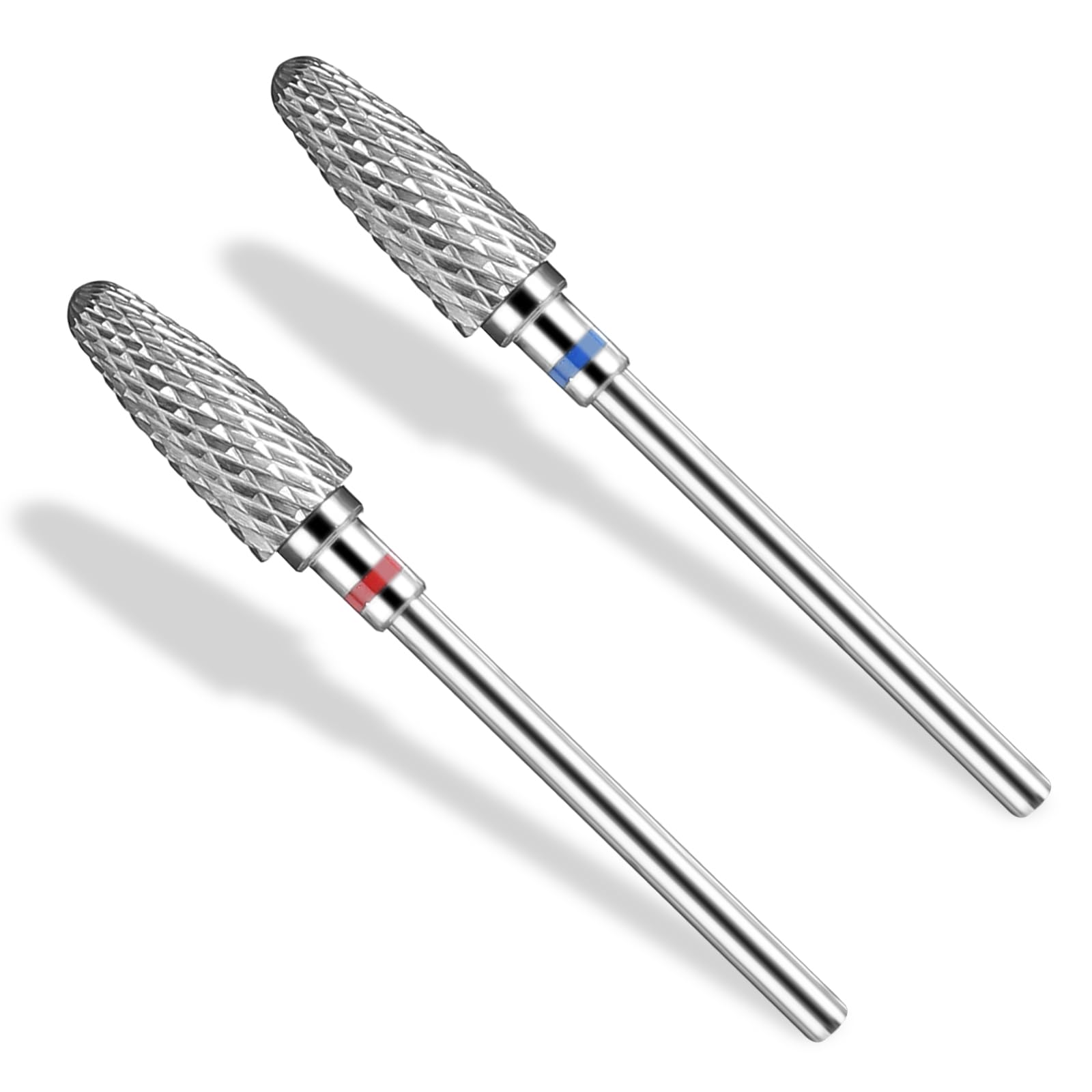 Gjinxi 2 punte per fresa per unghie, in acciaio al tungsteno, 3/32", punta per cuticole, punte abrasive, lima per unghie, punta per la rimozione di unghie in gel, acrilico, manicure, pedicure