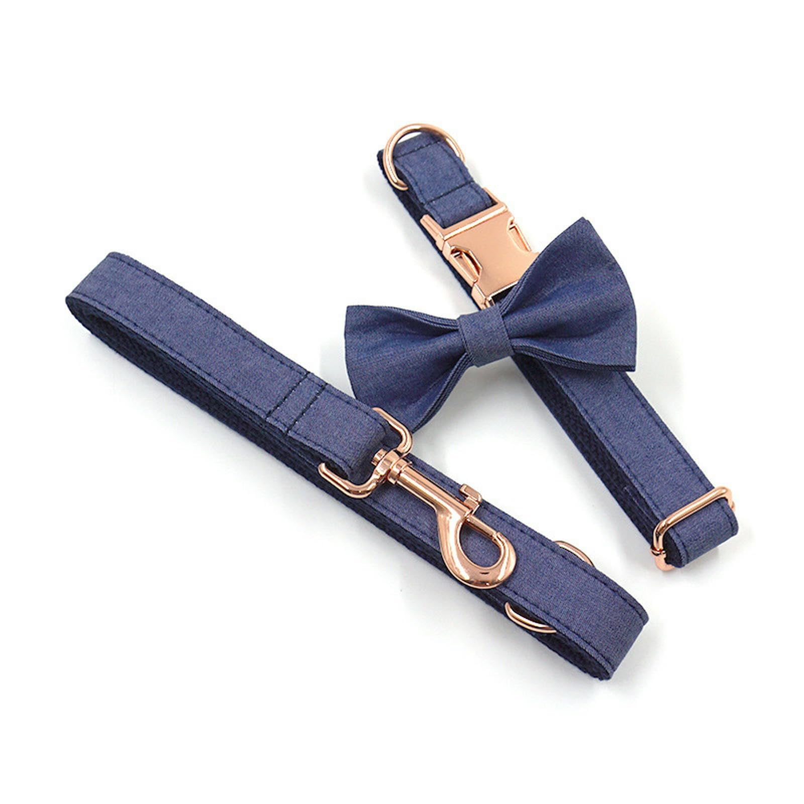 Set collare e guinzaglio per cani con papillon rimovibile Collare regolabile per cani di taglia piccola, media e grande Collare per cane ragazzo per matrimonio, vacanza, compleanno