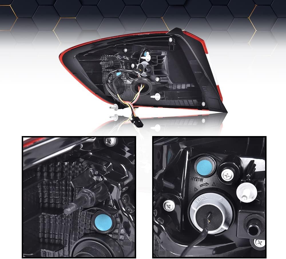 PIT66 Tail Light Assembly Right Passenger Side w/Blubs & Wiring Harness Compatible with 2016-2019 Chevy Cruze Sedan 84078119 Red Lens Rear Brake Lamp Luz Trasera