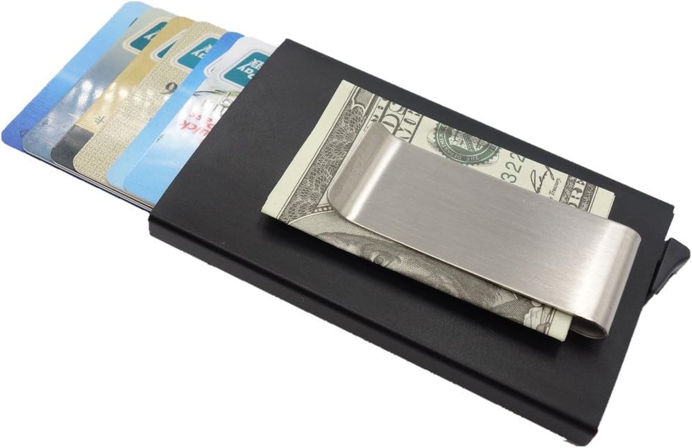 Credit Card Holder RFID Blocking Aluminum Business Card Holder Pop-up Card Case
