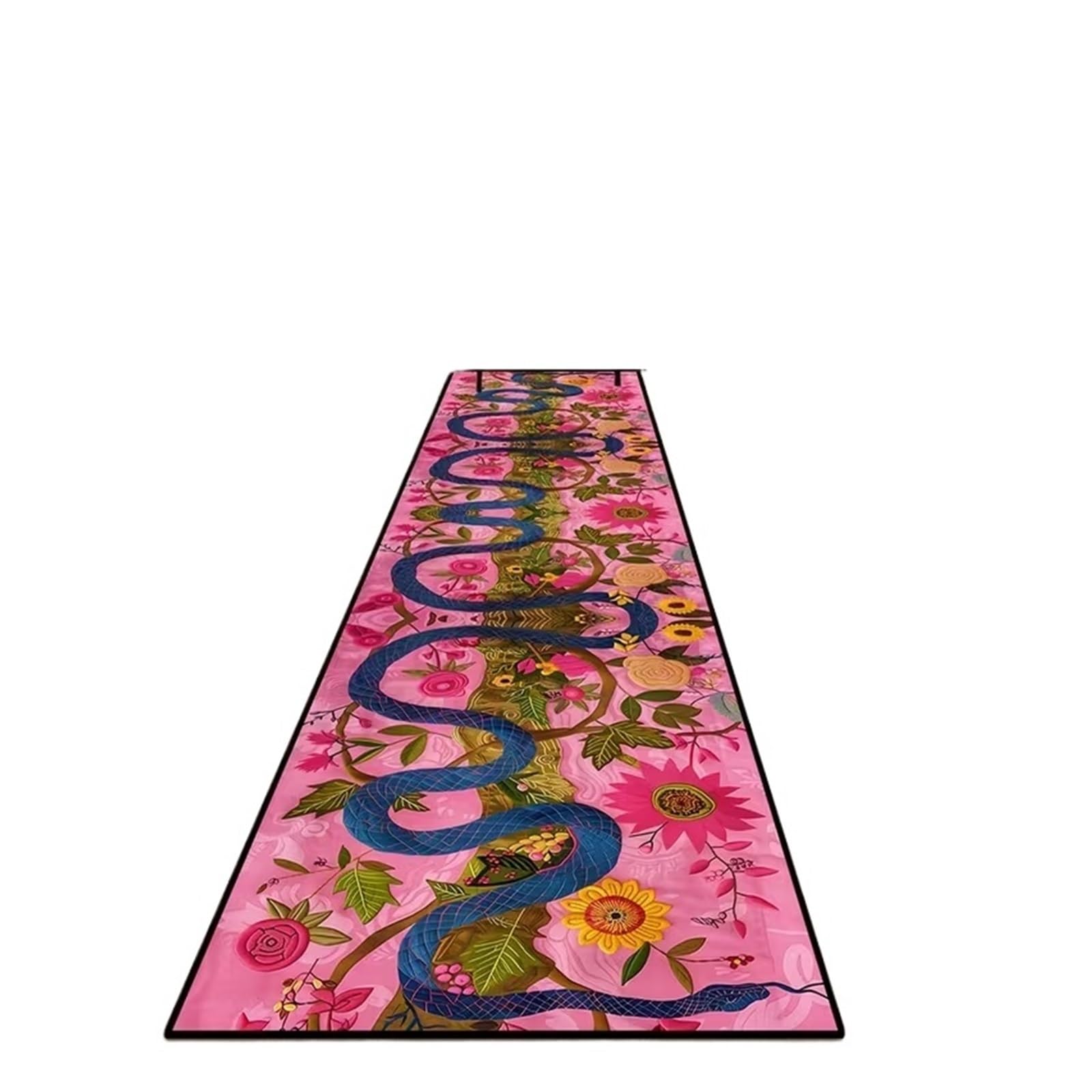 Tapis de sol serpent bleu pour salon, un décor artistique chic