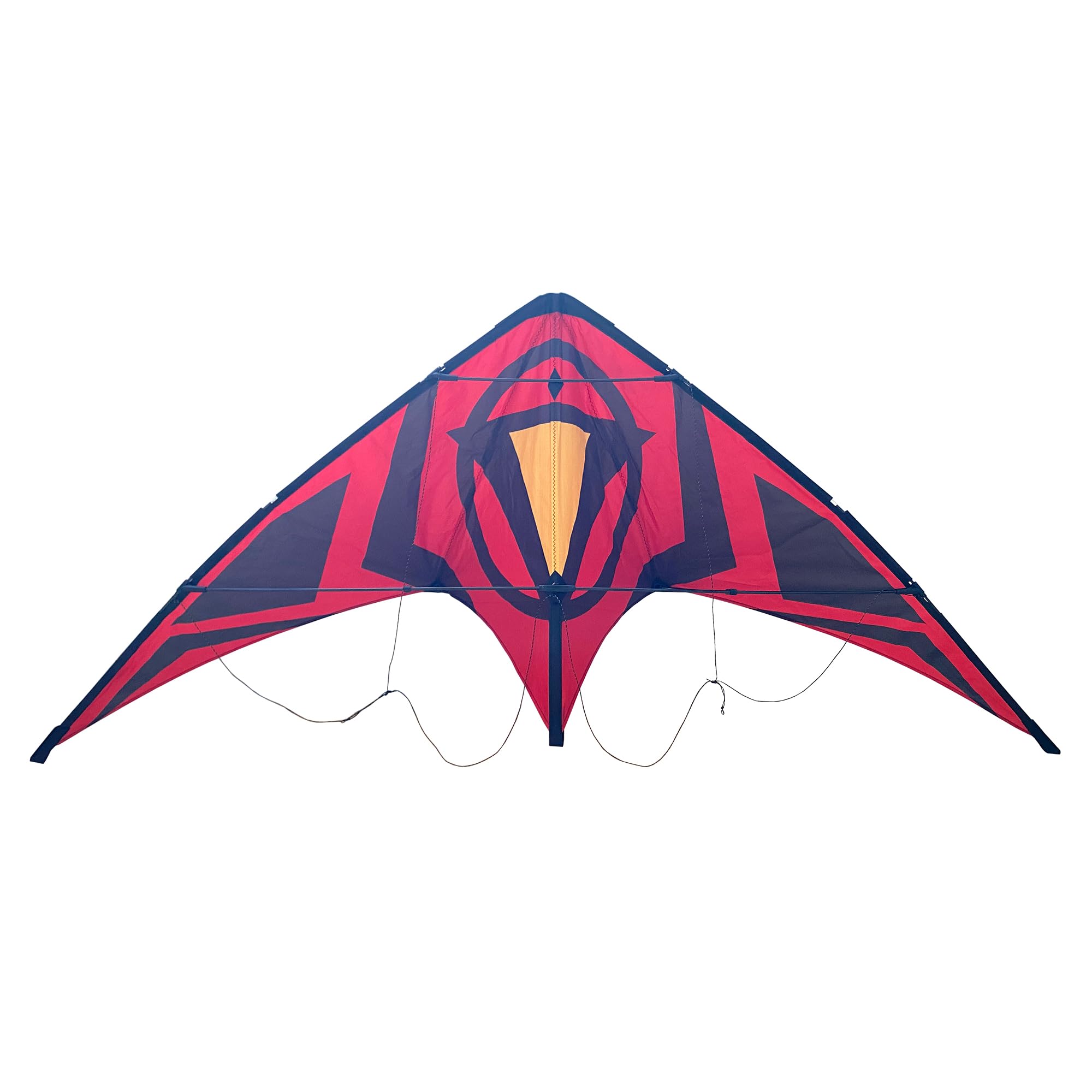 Cerf-volant acrobatique double ligne, design rouge et noir, envergure de 154,9 cm, cerf-volant de sport de plein air pour adultes, polyester indéchirable, facile à voler pour s'amuser à la plage en