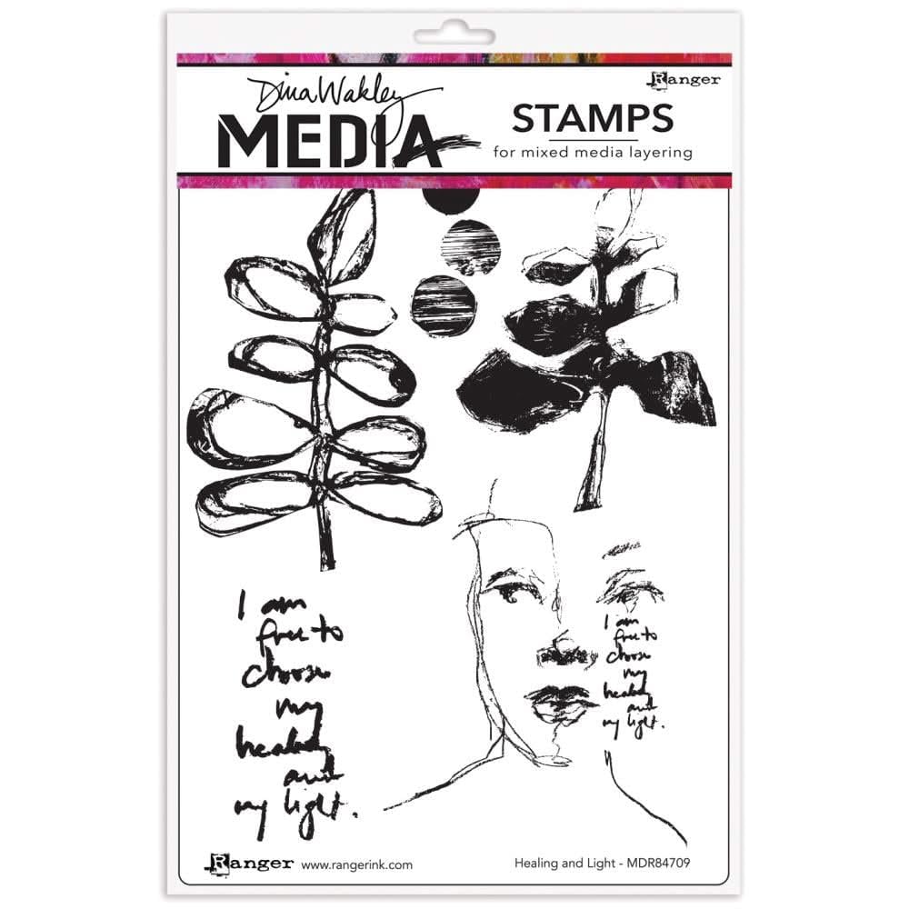 Dina Wakley Media Cling Stamps 6"X9"-Healing and Light