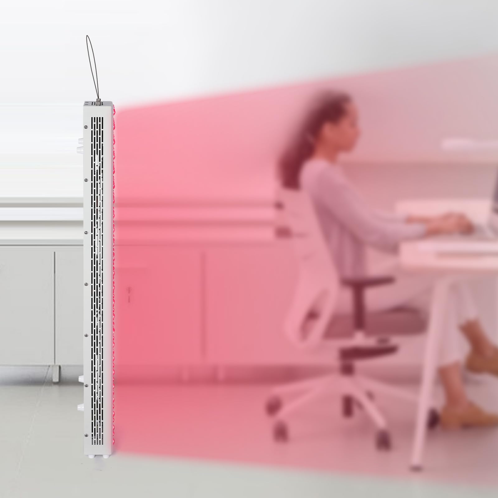 Czerwone światło bliskiej podczerwieni, Dual-Chip, czerwone światło LED do szpitali, salonów piękności, salonów jogi, studia fitness, białe, 27,5 x 12,5 x 97,5 cm, 660 nm 850 nm